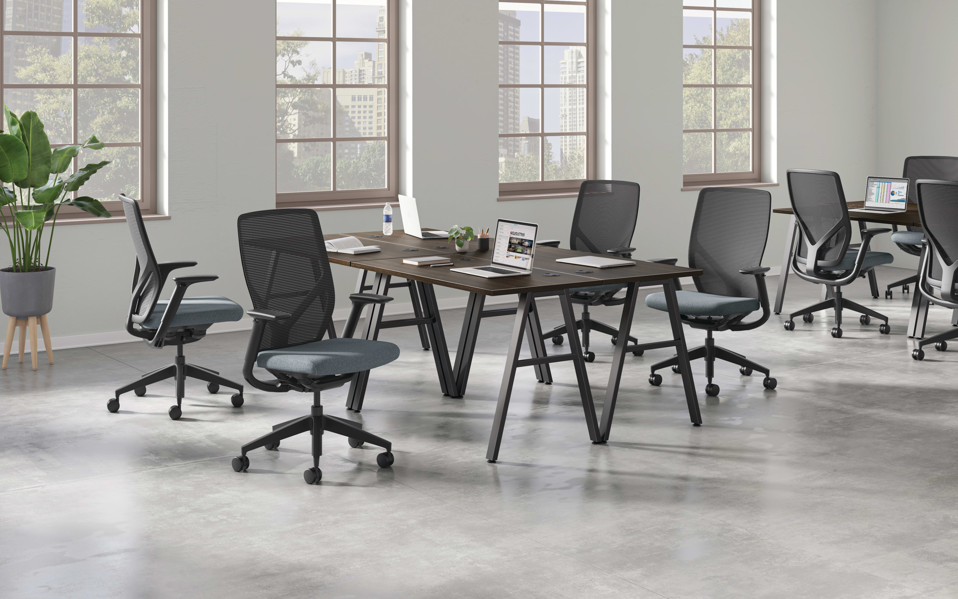 Mod Worksurface and A-leg with Flexion task chair