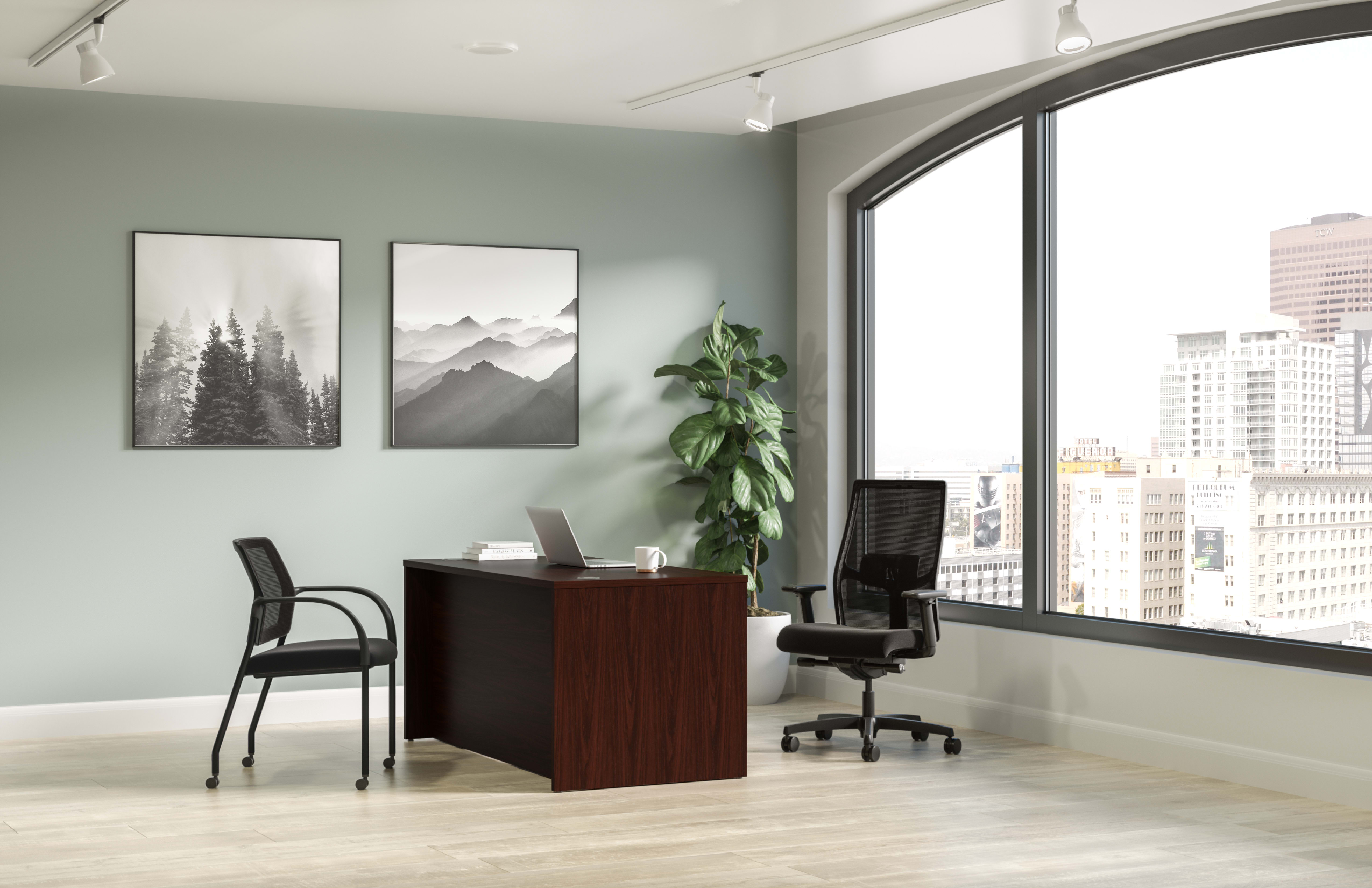 Mod desk in Traditional Mahogany with Ignition seating