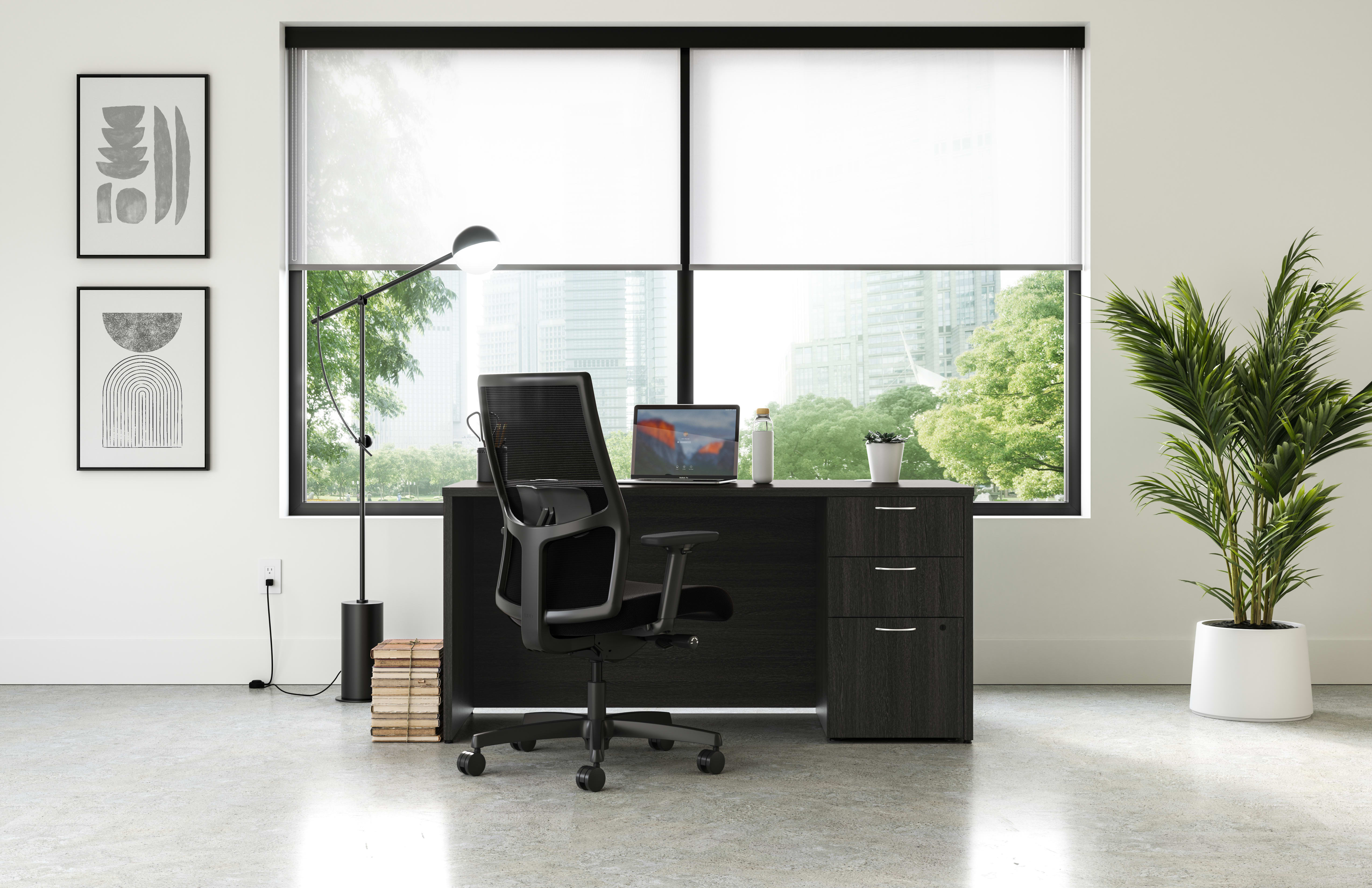 Mod desk in Java Oak with Ignition task chair