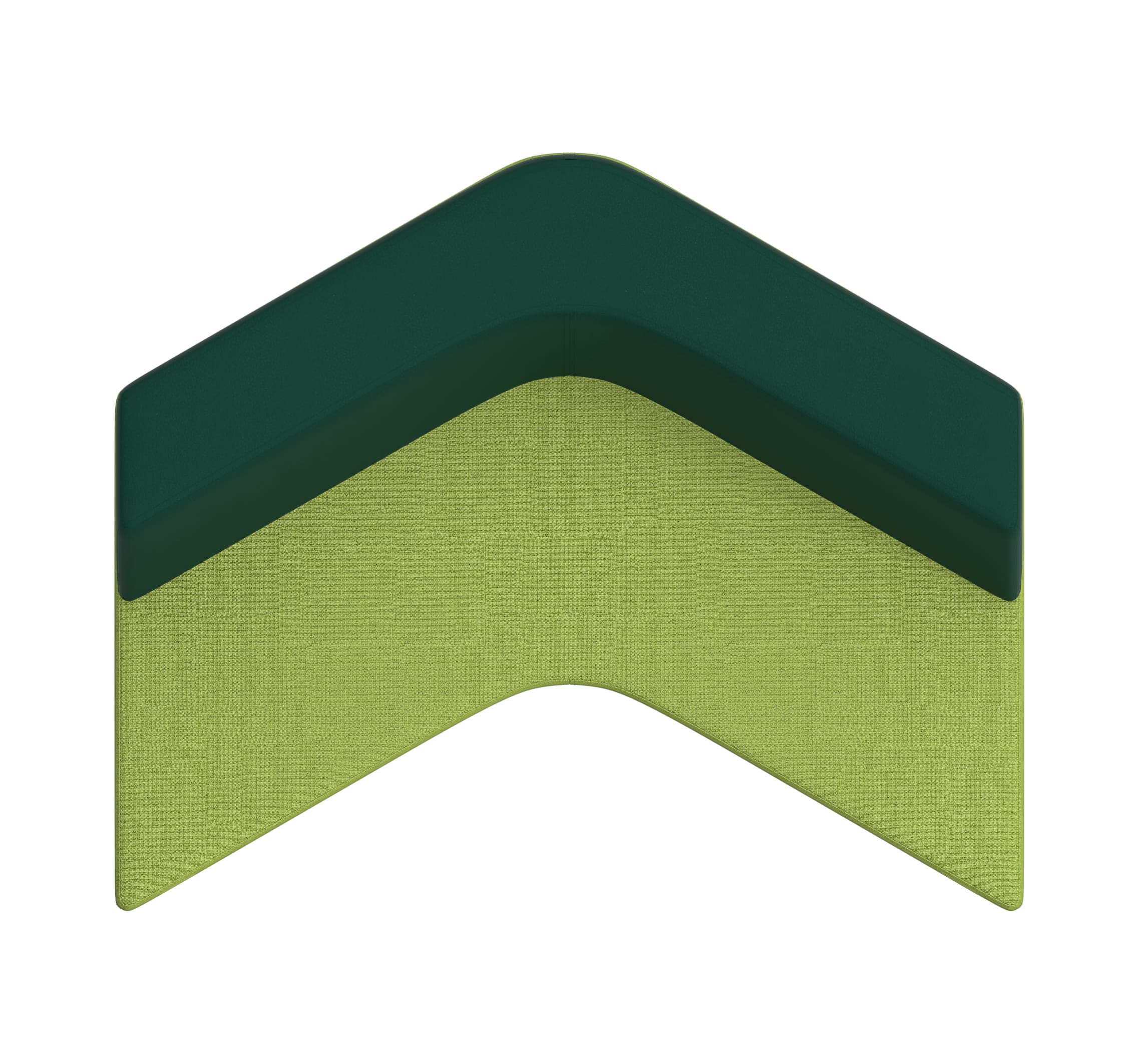 Top view of Tangram low-back arrow-in chair.