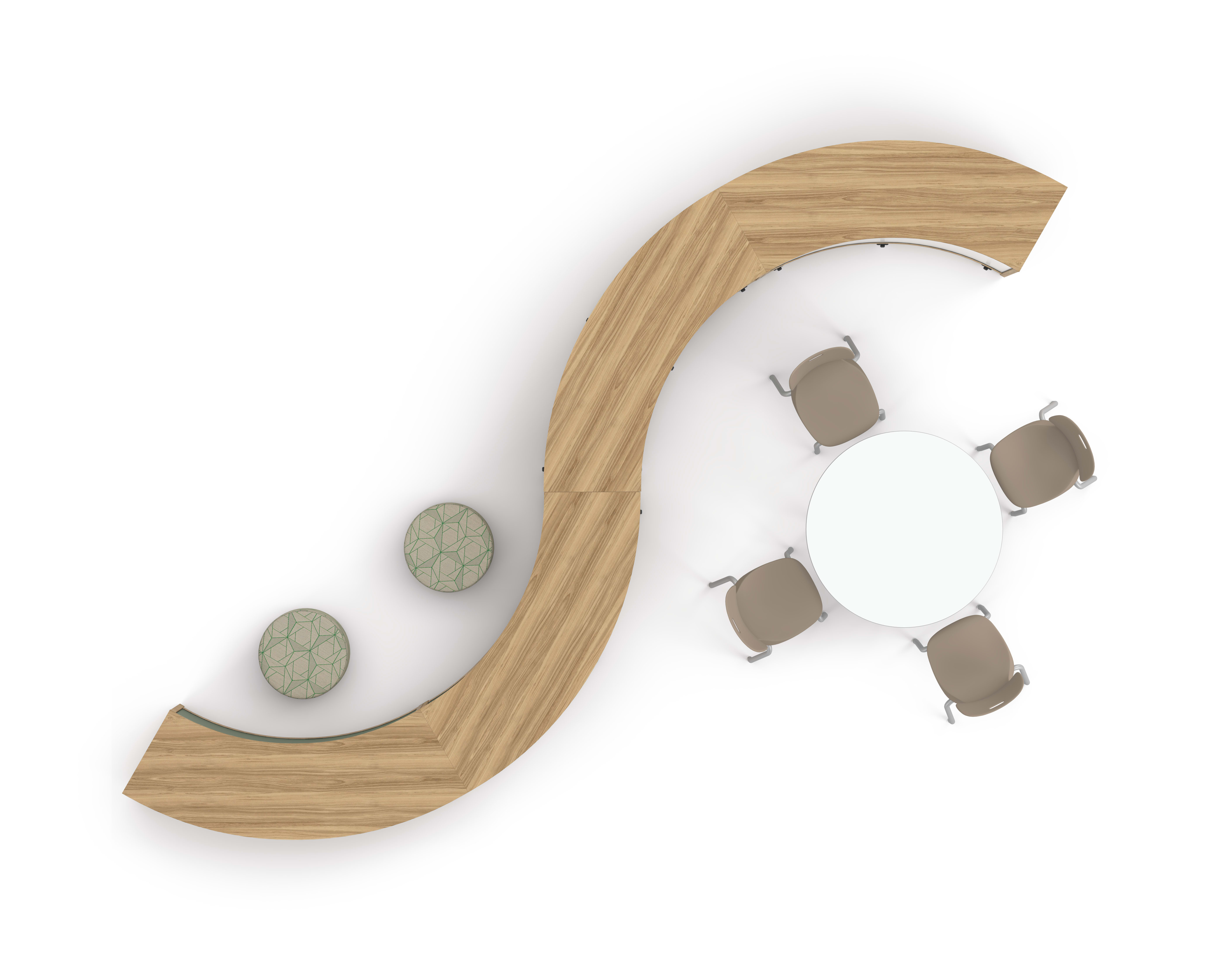 Storyline storage with SmartLink chairs, Flock minis, and Build table.