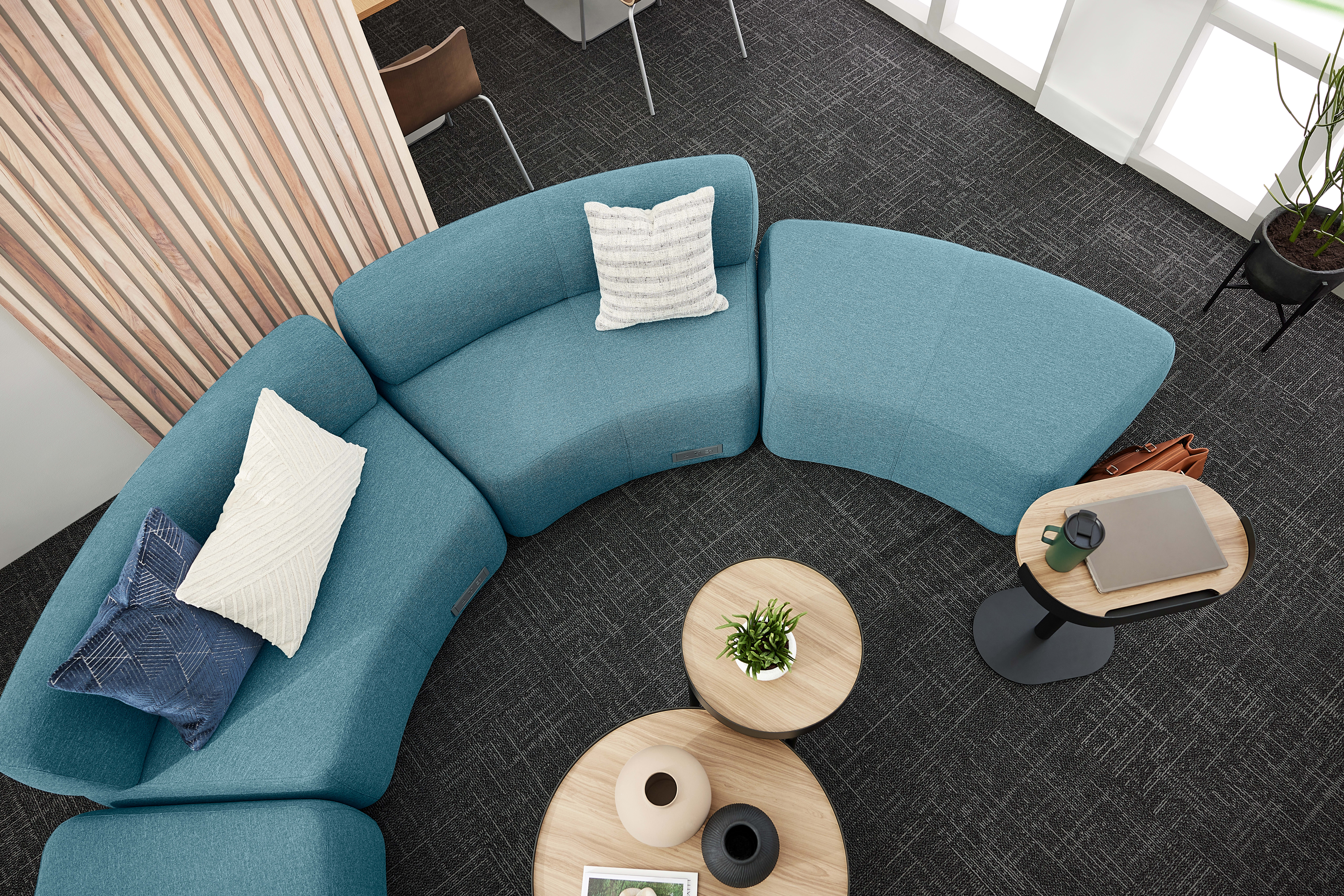 SoCo Modular Lounge with Sculpt Occasional Tables.