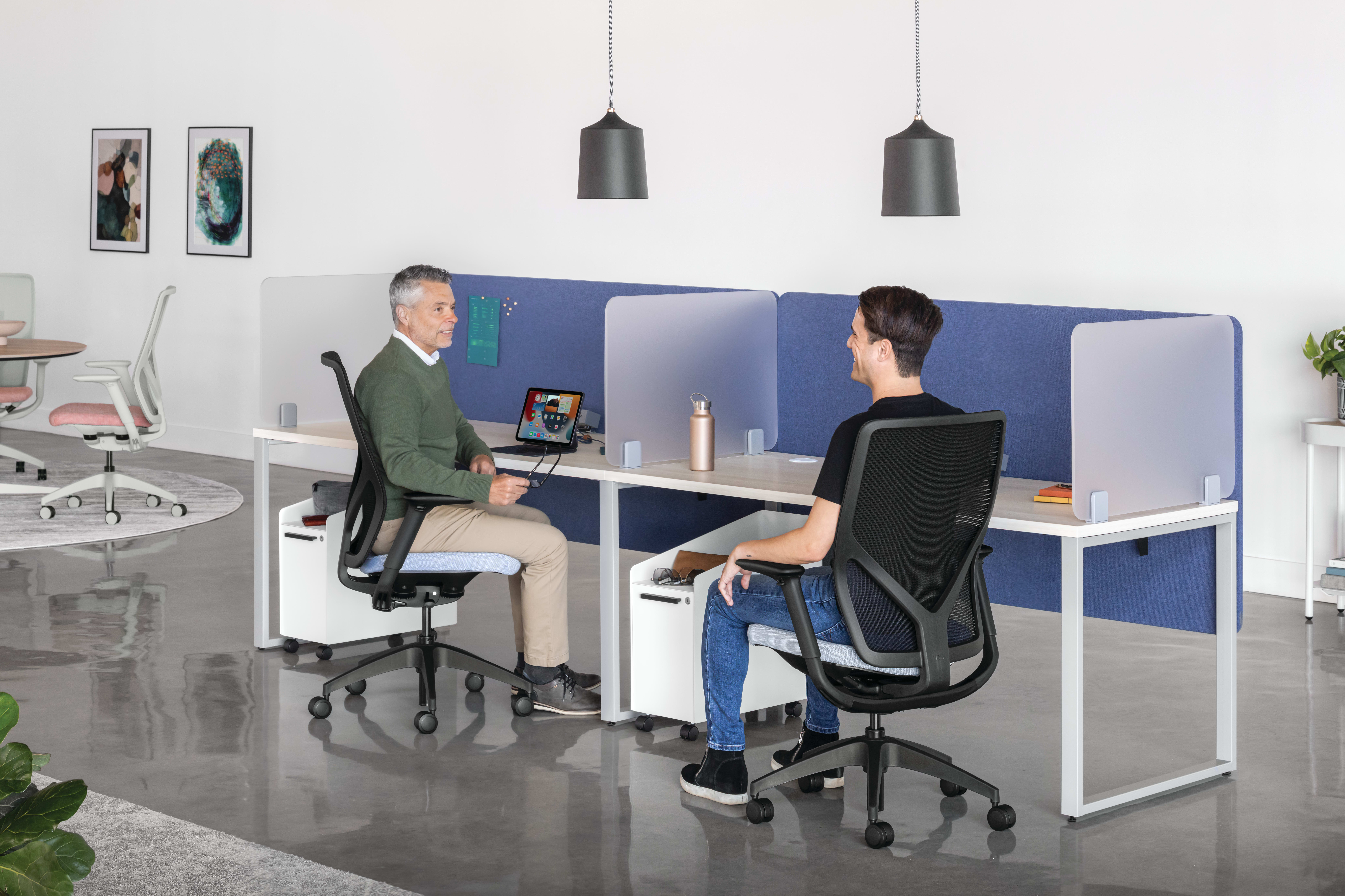 Flexion Seating, Voi Desks, Fuse Storage, Universal Screens, Tables