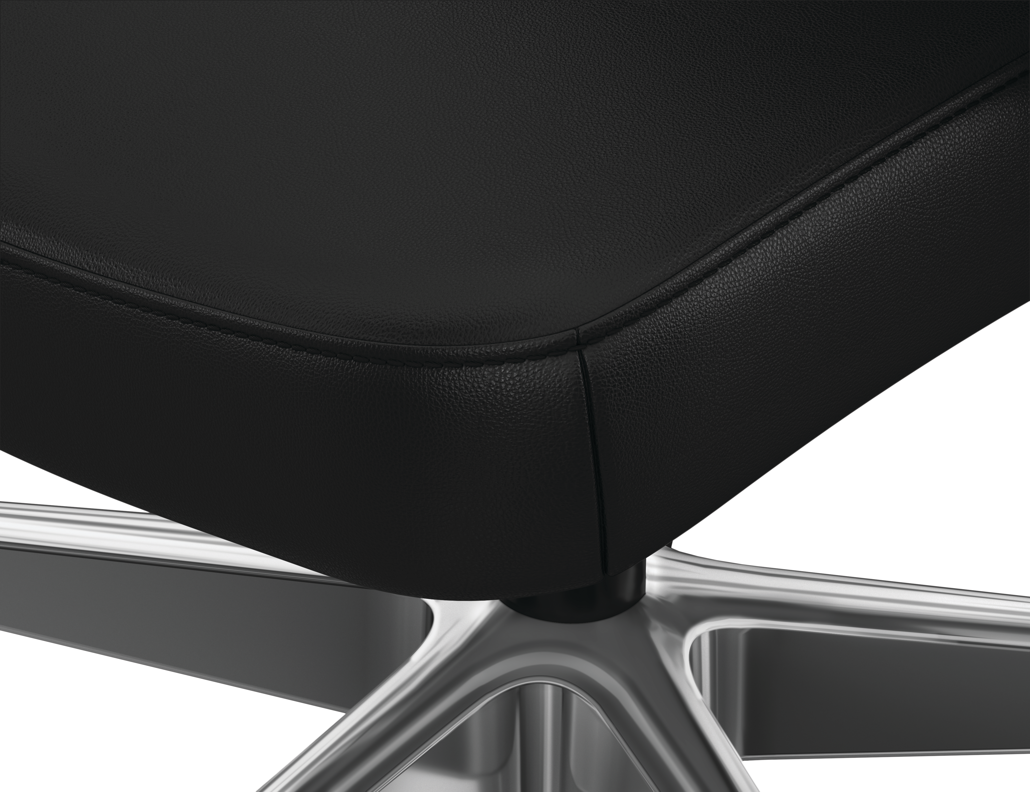 Cofi chair Black seat stitch detail