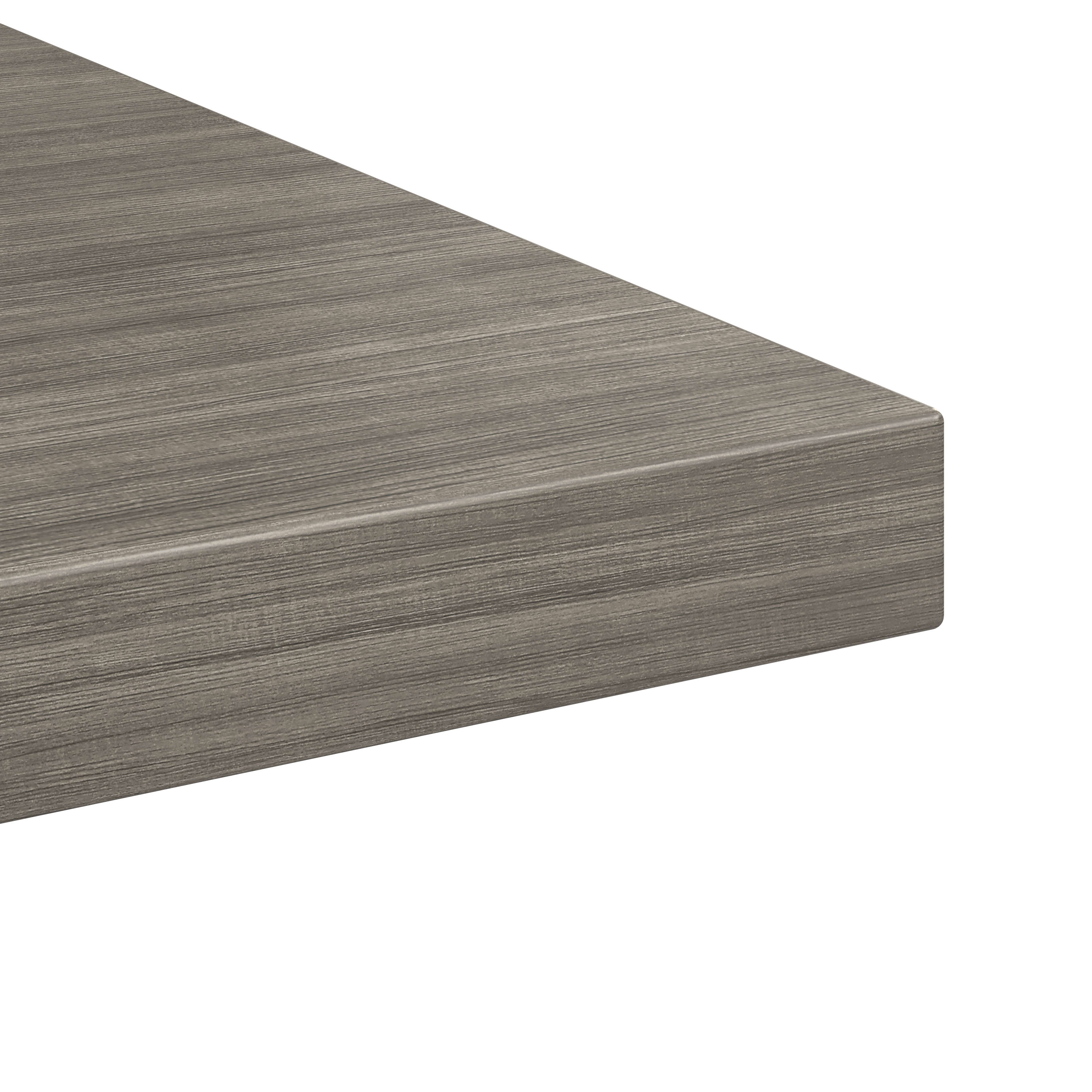 HON desks flat edge in Portico Teak.