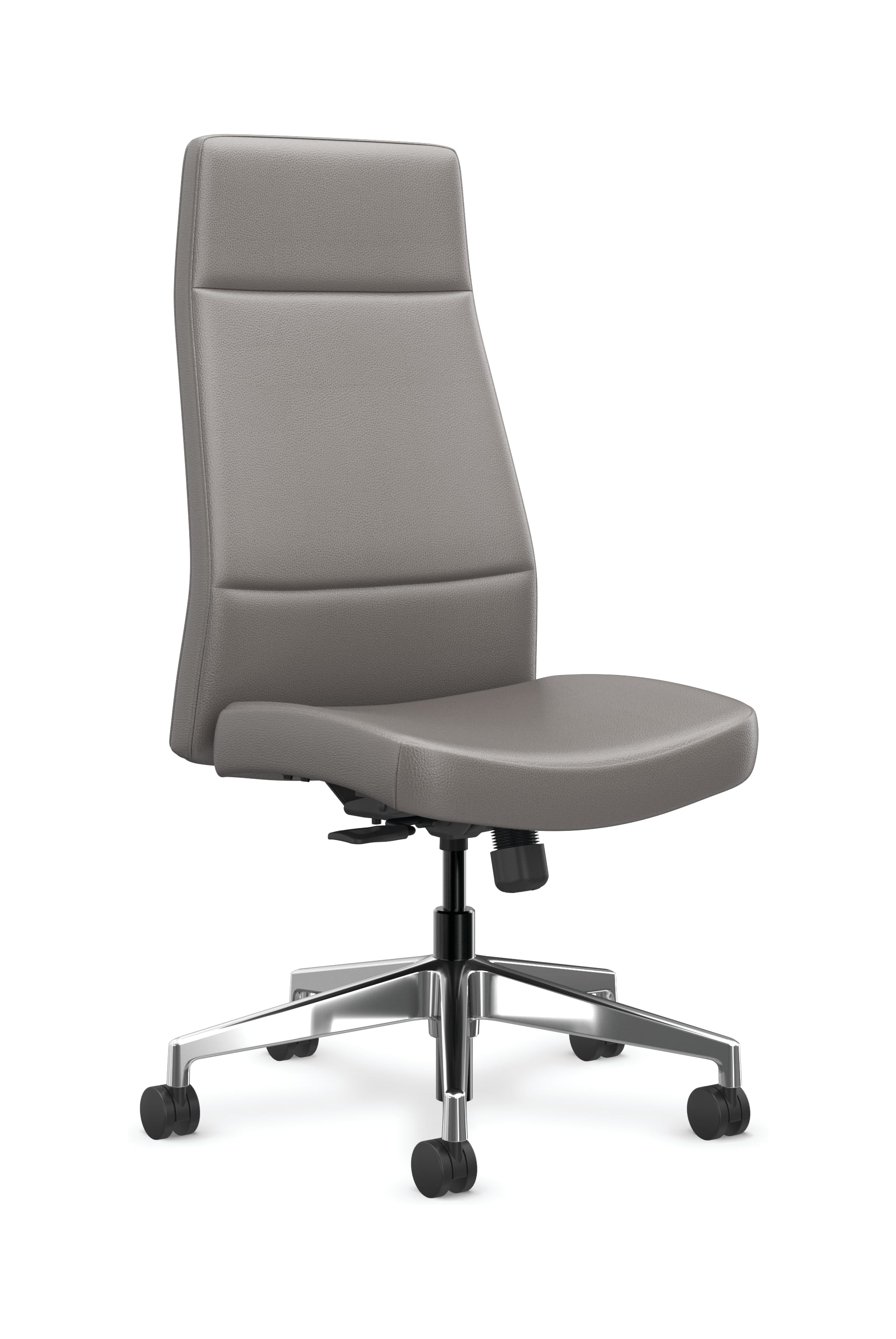 Cofi executive high-back chair with solid stitch shown in leather