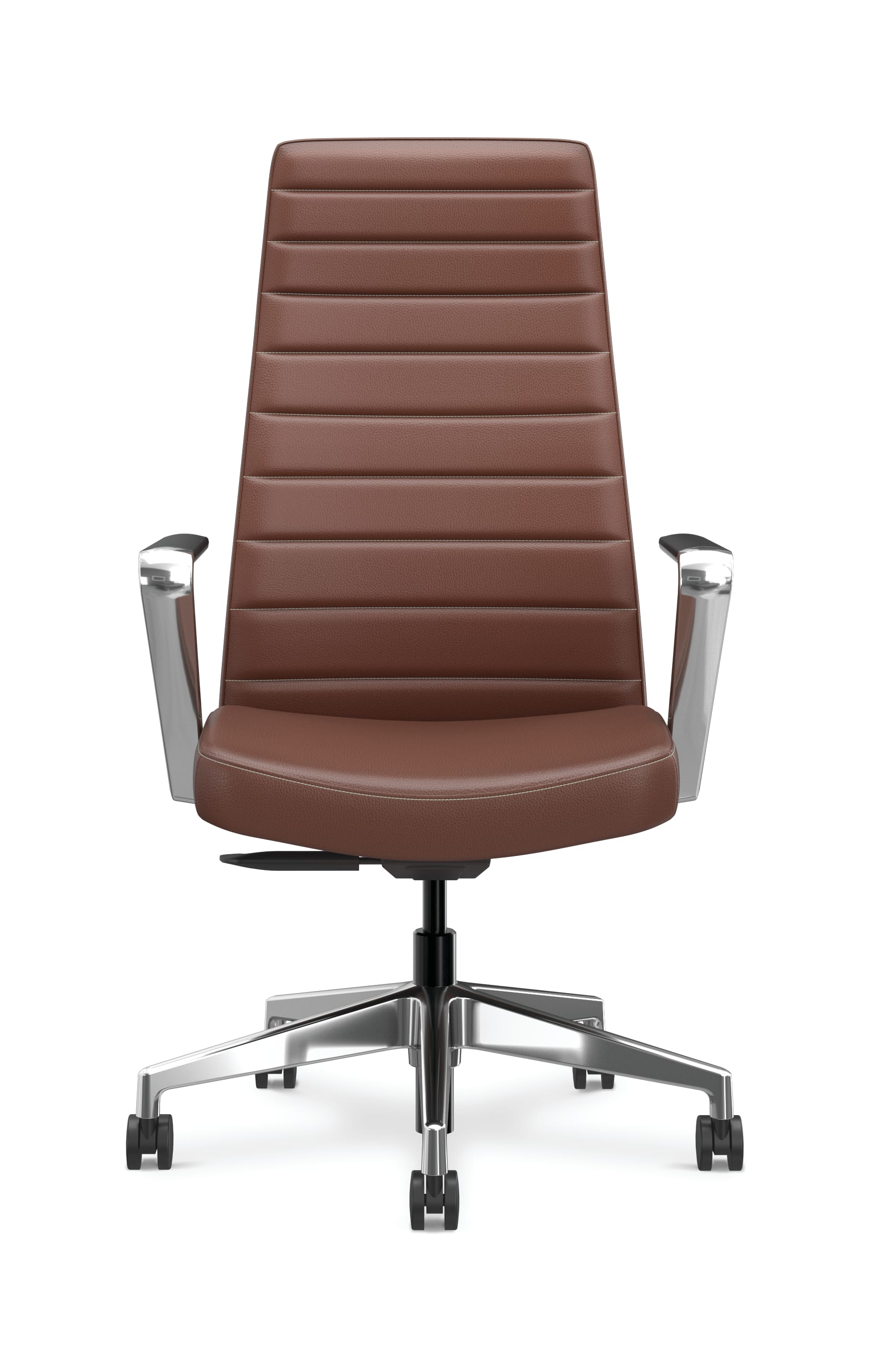 Cofi executive high-back chair with channel stitch shown in leather