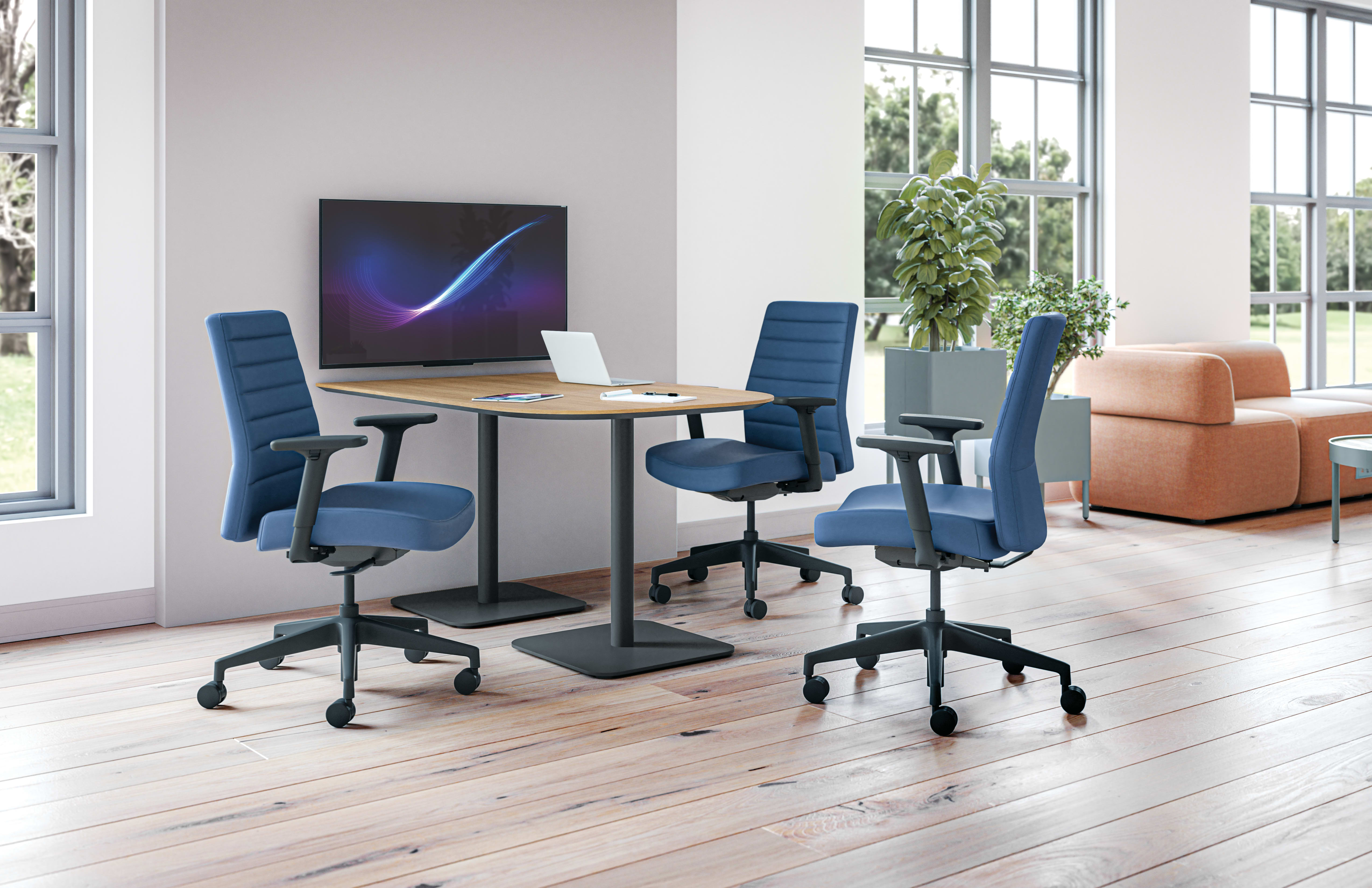 Cofi Managerial Chairs with Birk Table and Soco Seating.