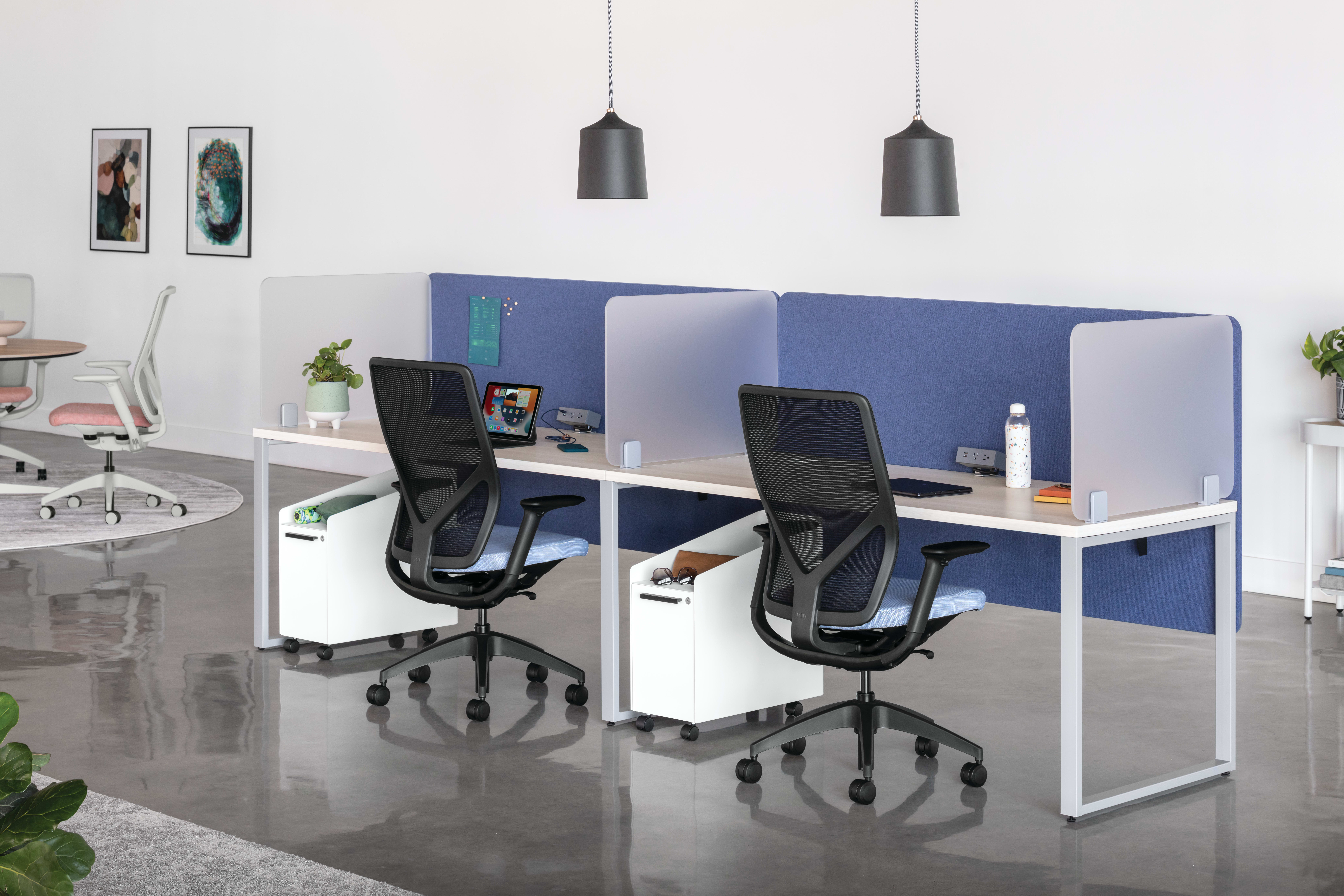 Flexion Seating, Voi Desks, Fuse Storage, Universal Screens, Tables
