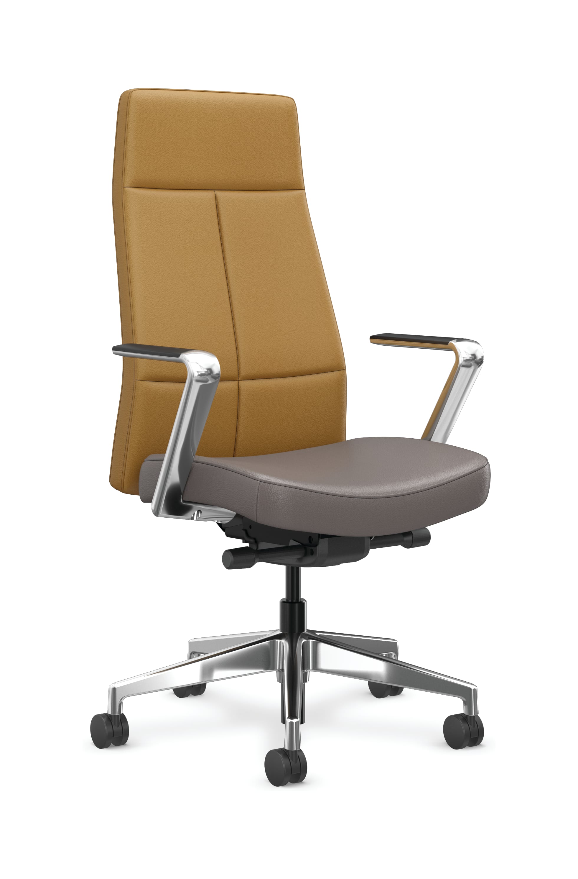 Cofi executive high-bacl chair with quilt stitch shown in leather