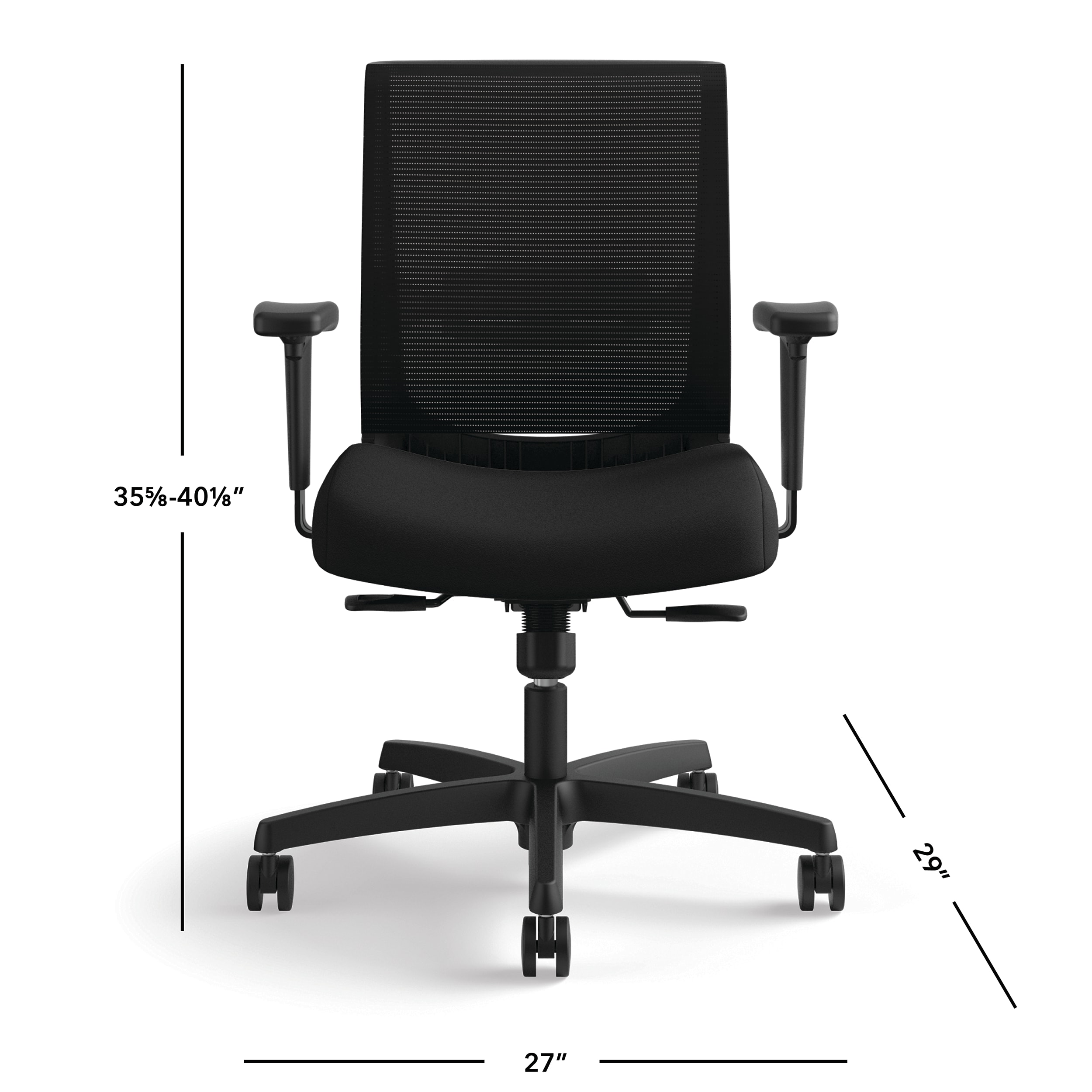 Convergence task chair in Black with Black mesh and frame