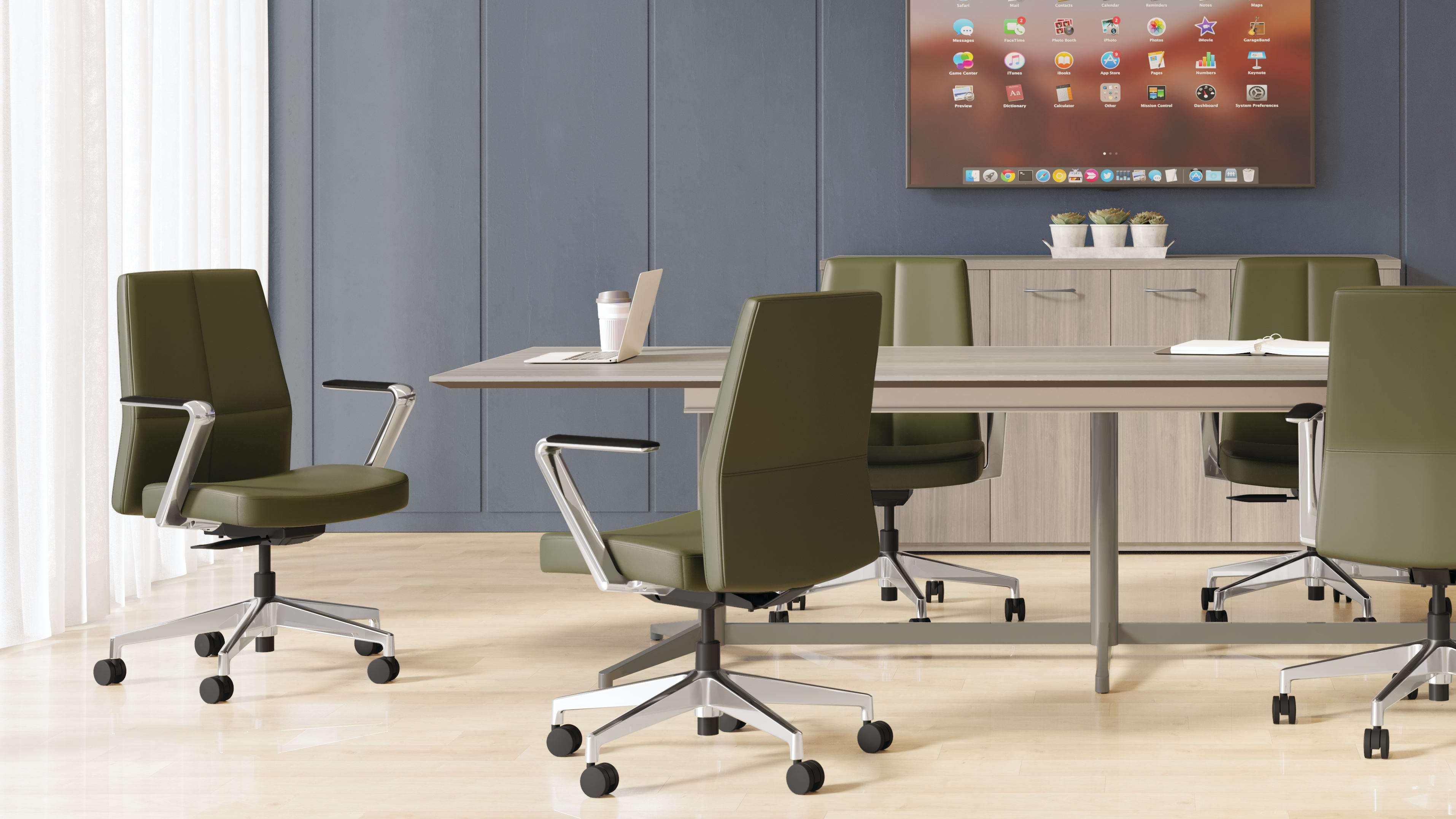 Cofi managerial back chairs with Preside table.