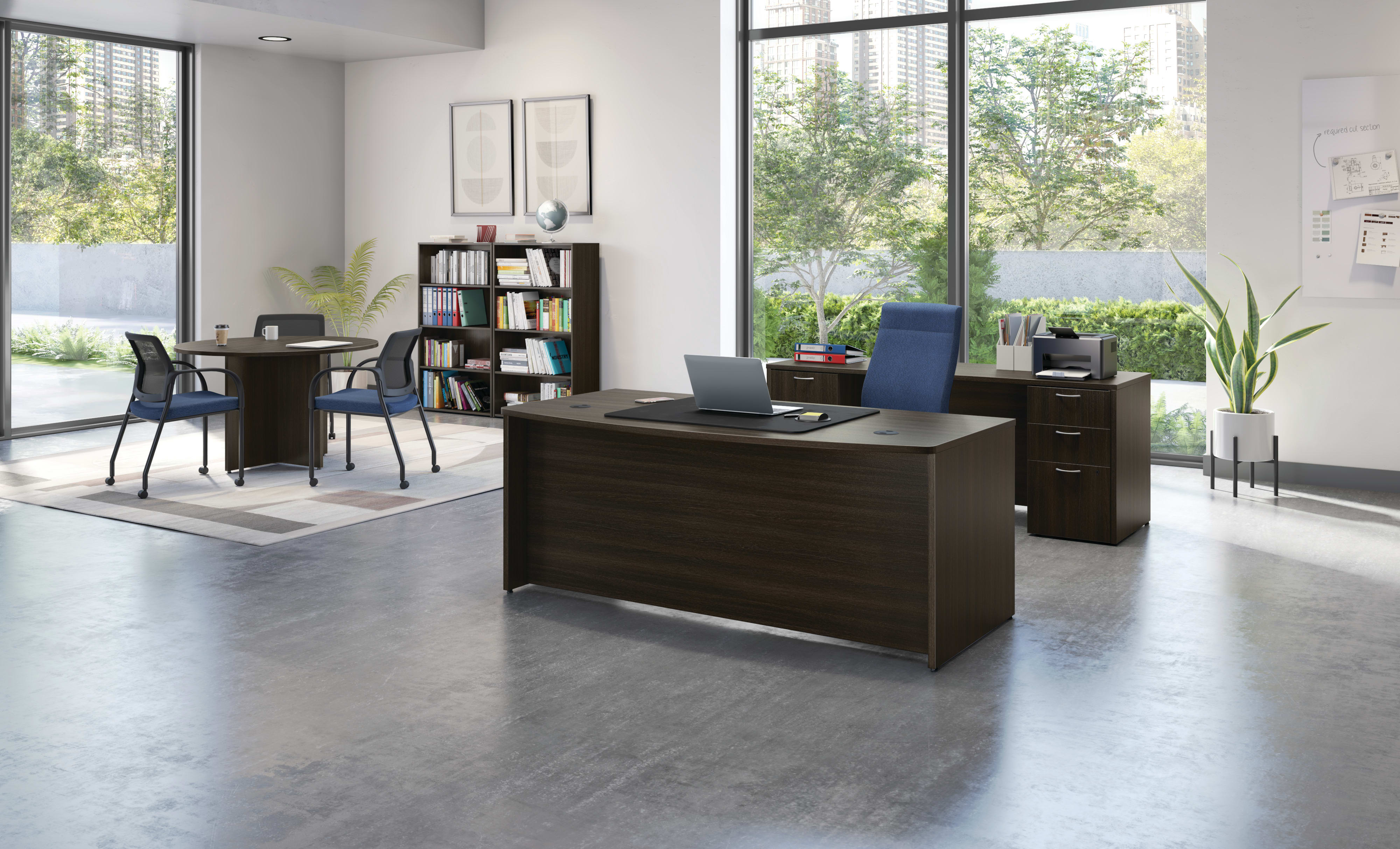 Mod desk and table with Ignition task and multipurpose seating.