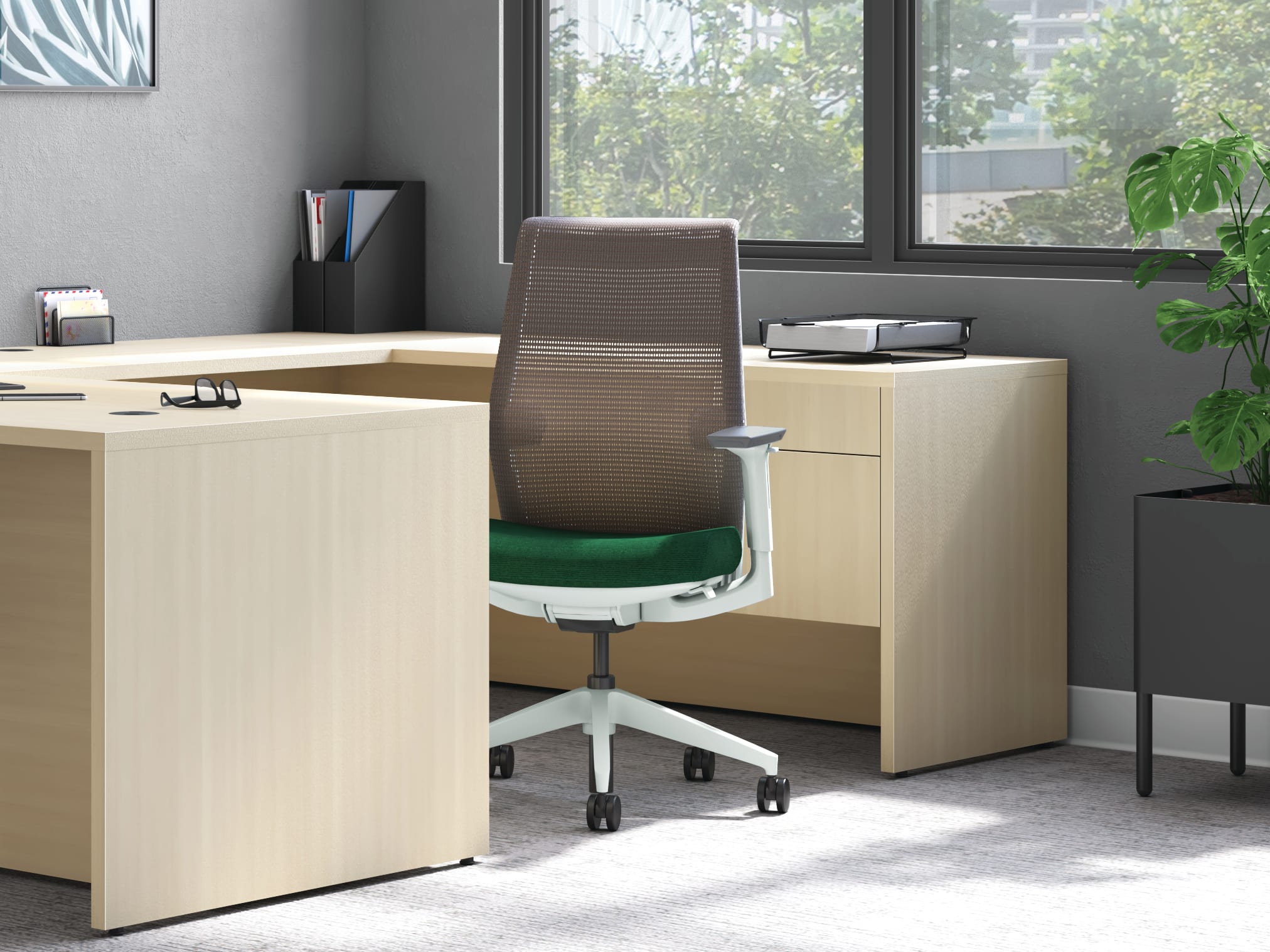 Cipher Seating with 10500 Series Desking.