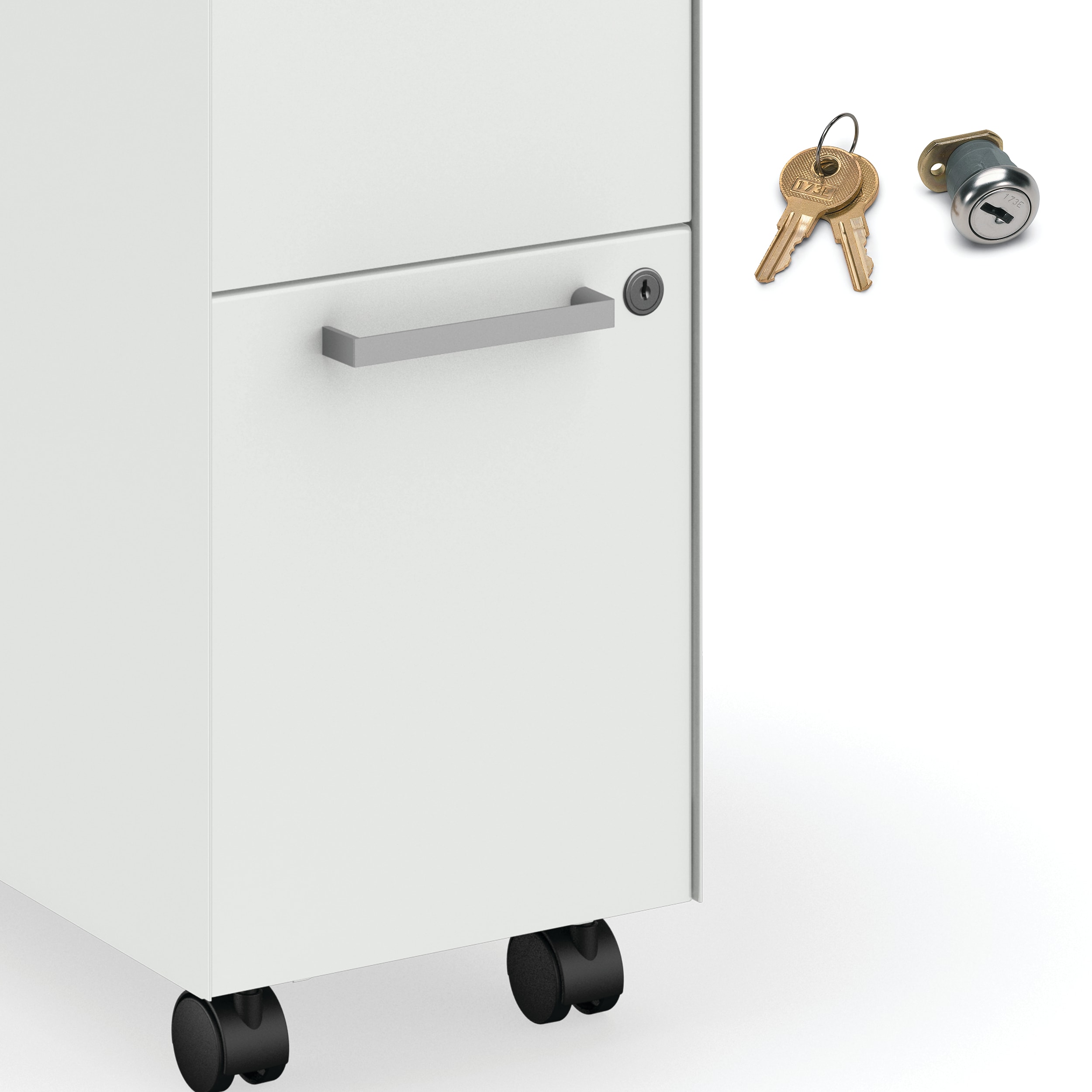 Fuse slim mobile pedestal in Designer White