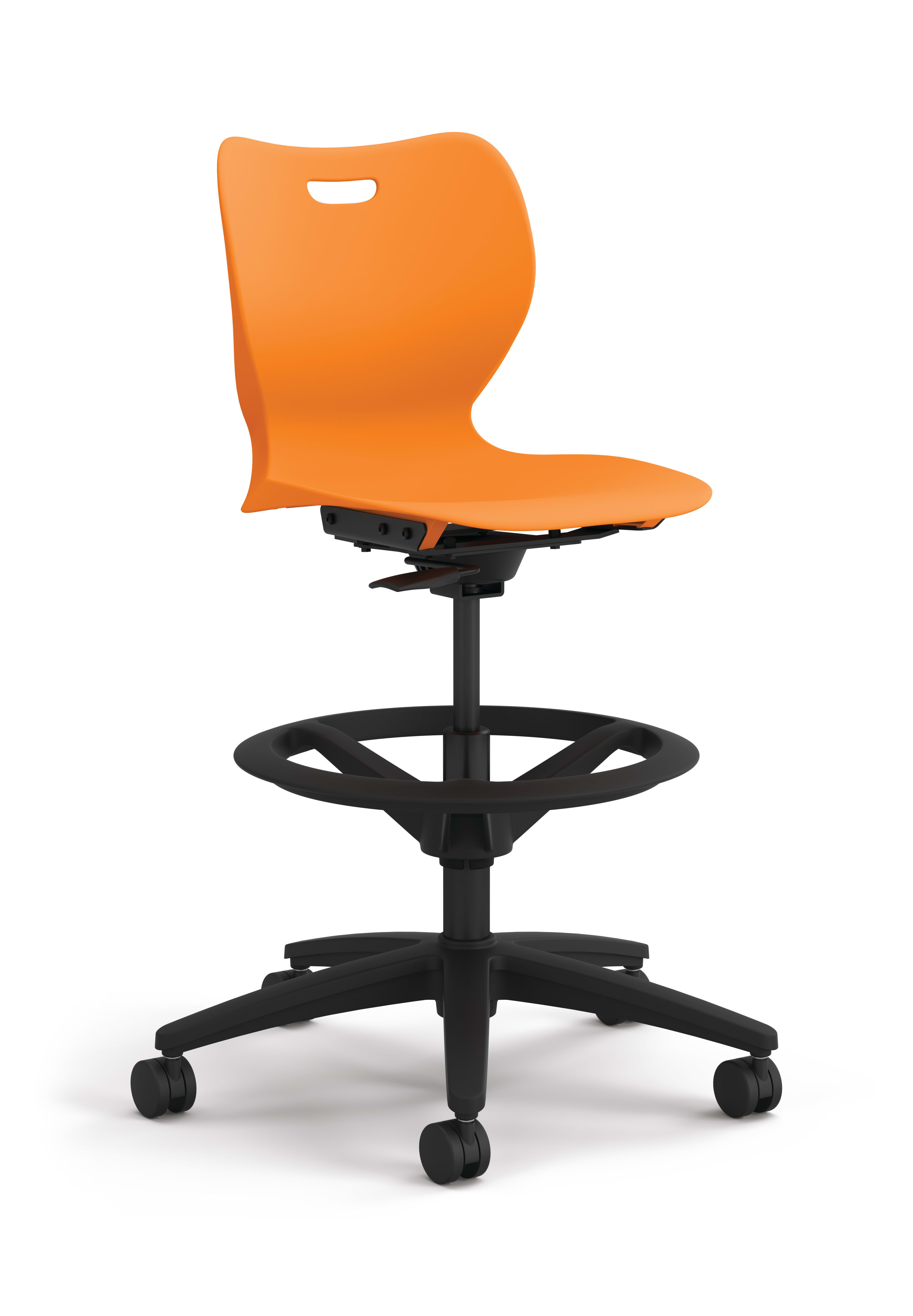 SmartLink Swivel Stool in Ember shell.