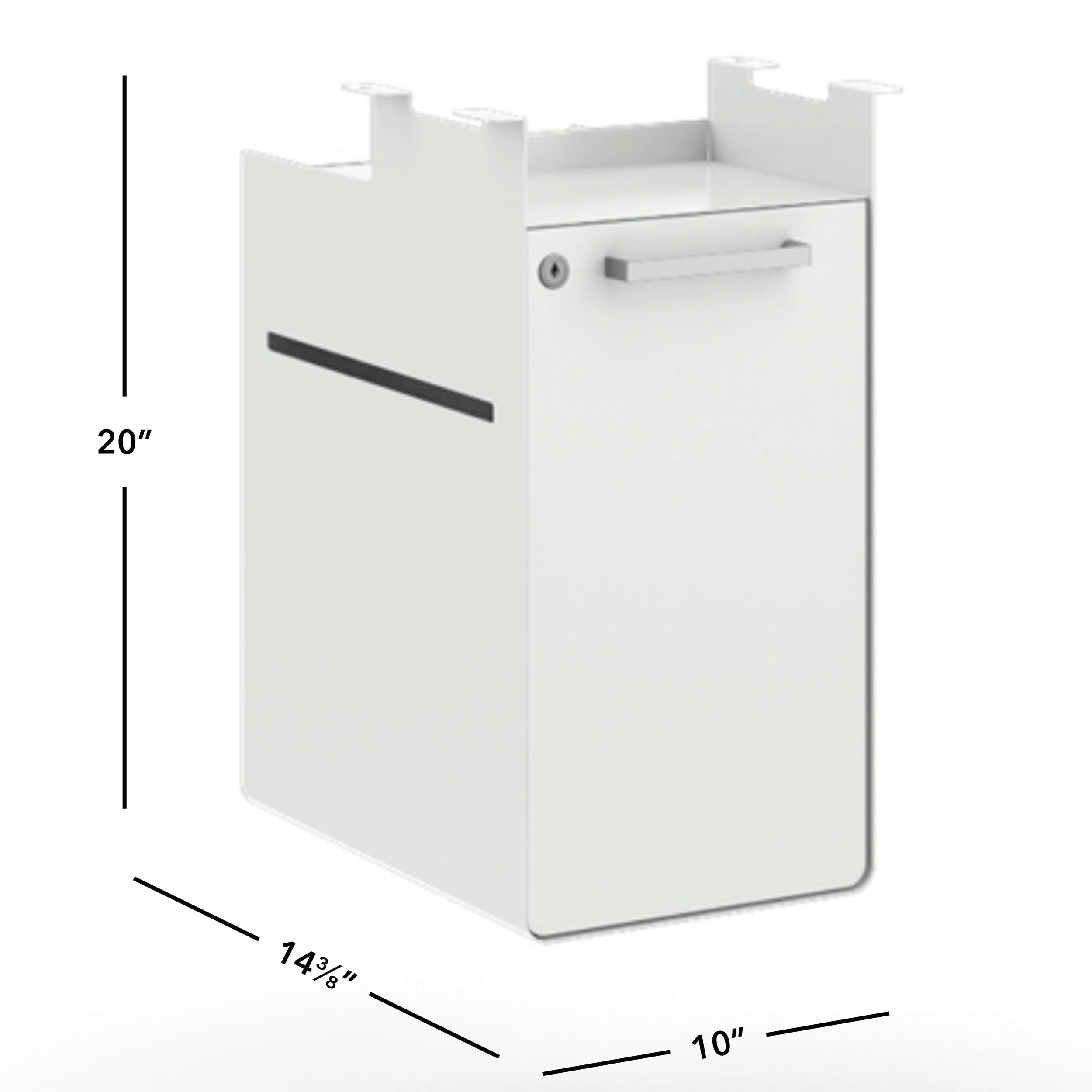 Fuse undermount hanging storage pedestal in Designer White