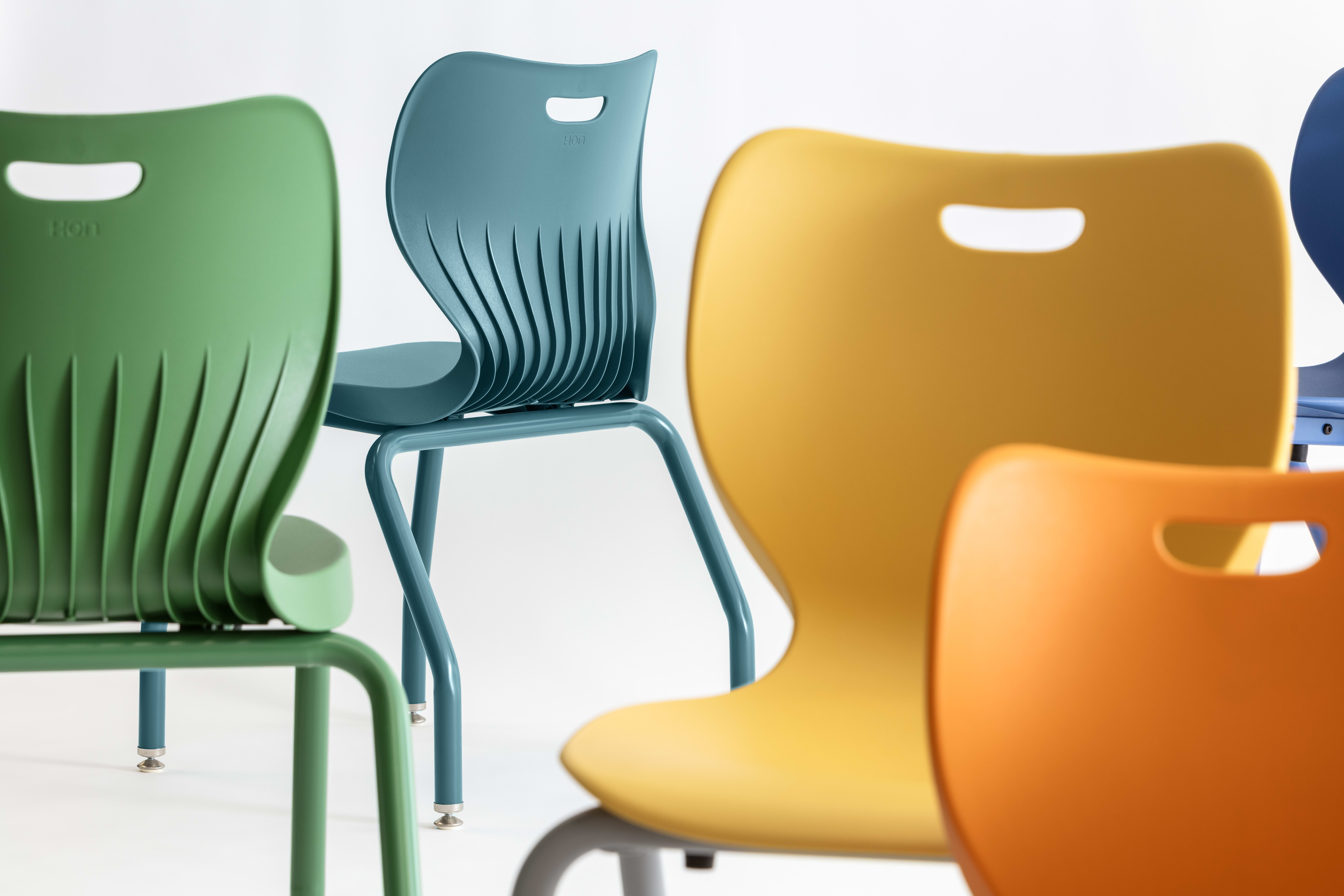 Family image of Smartlink chairs in various polyshell colors.