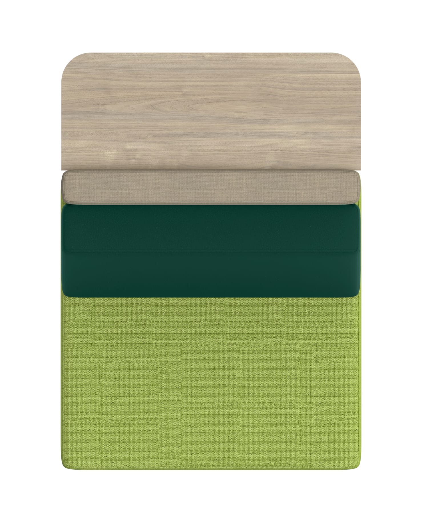 Top view of Tangram square bistro-back chair.