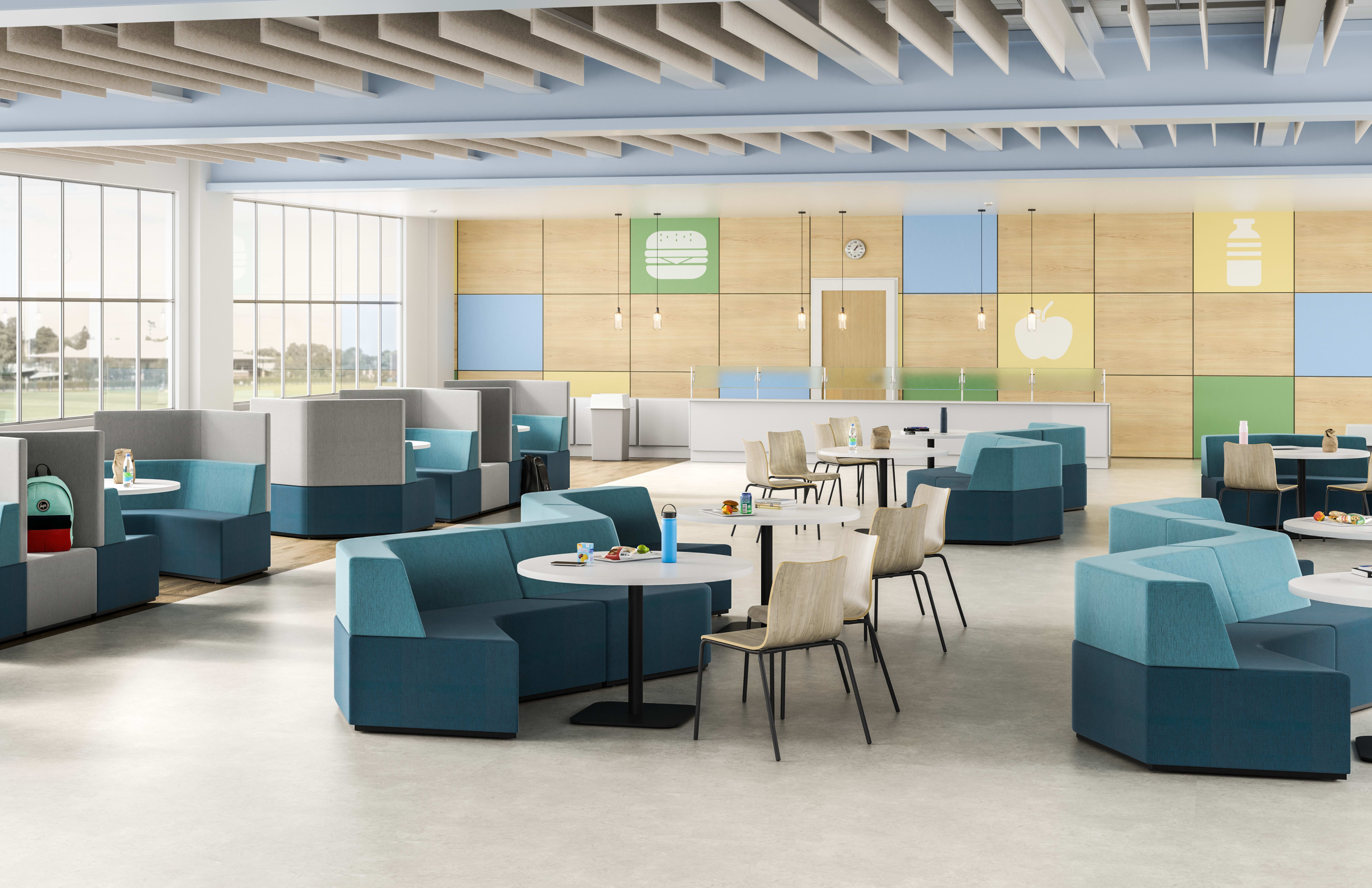 Tangram Educaton Soft Seating with Ruck Chairs and Tangram Tables