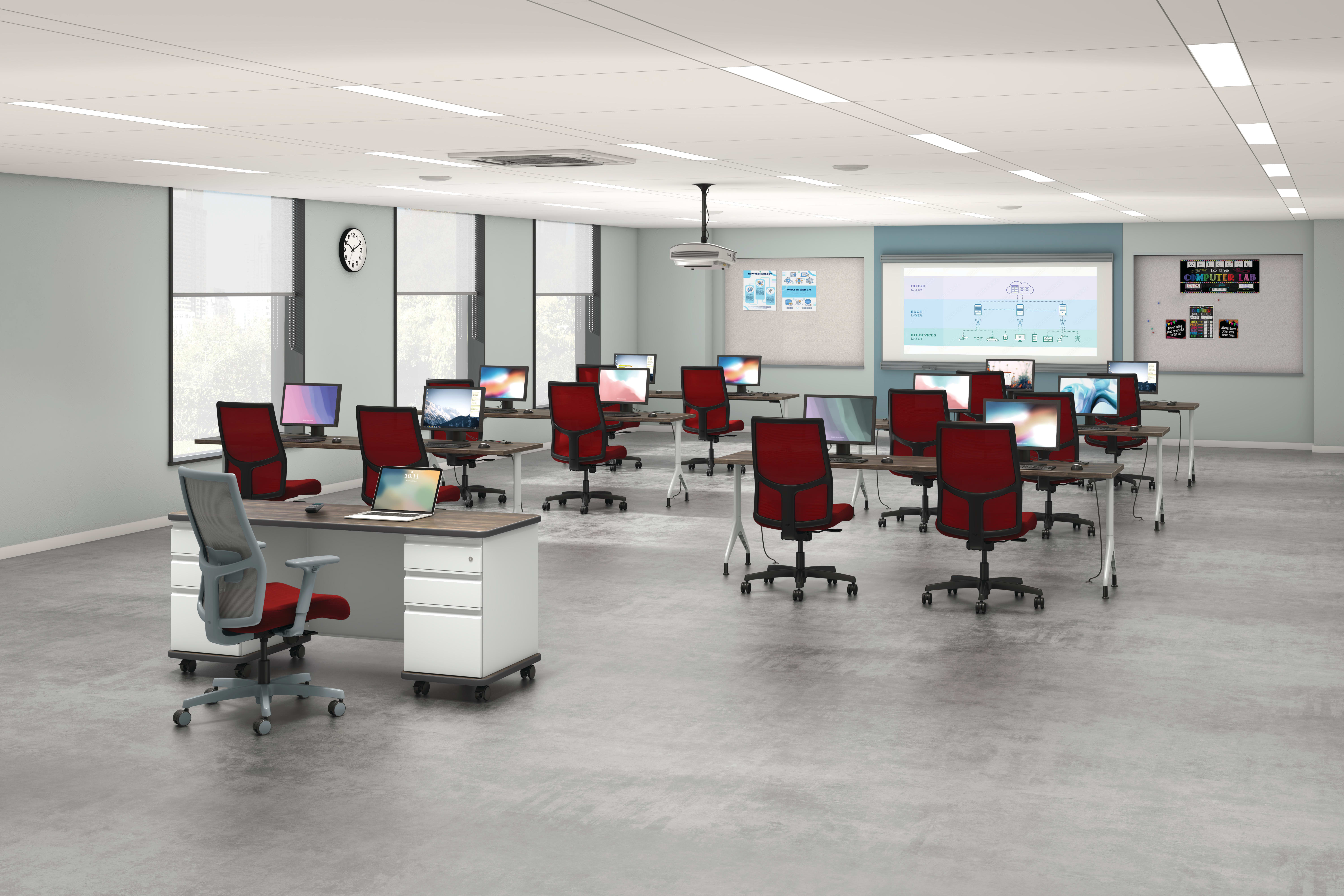 Classroom setting with rows of Ignition seating