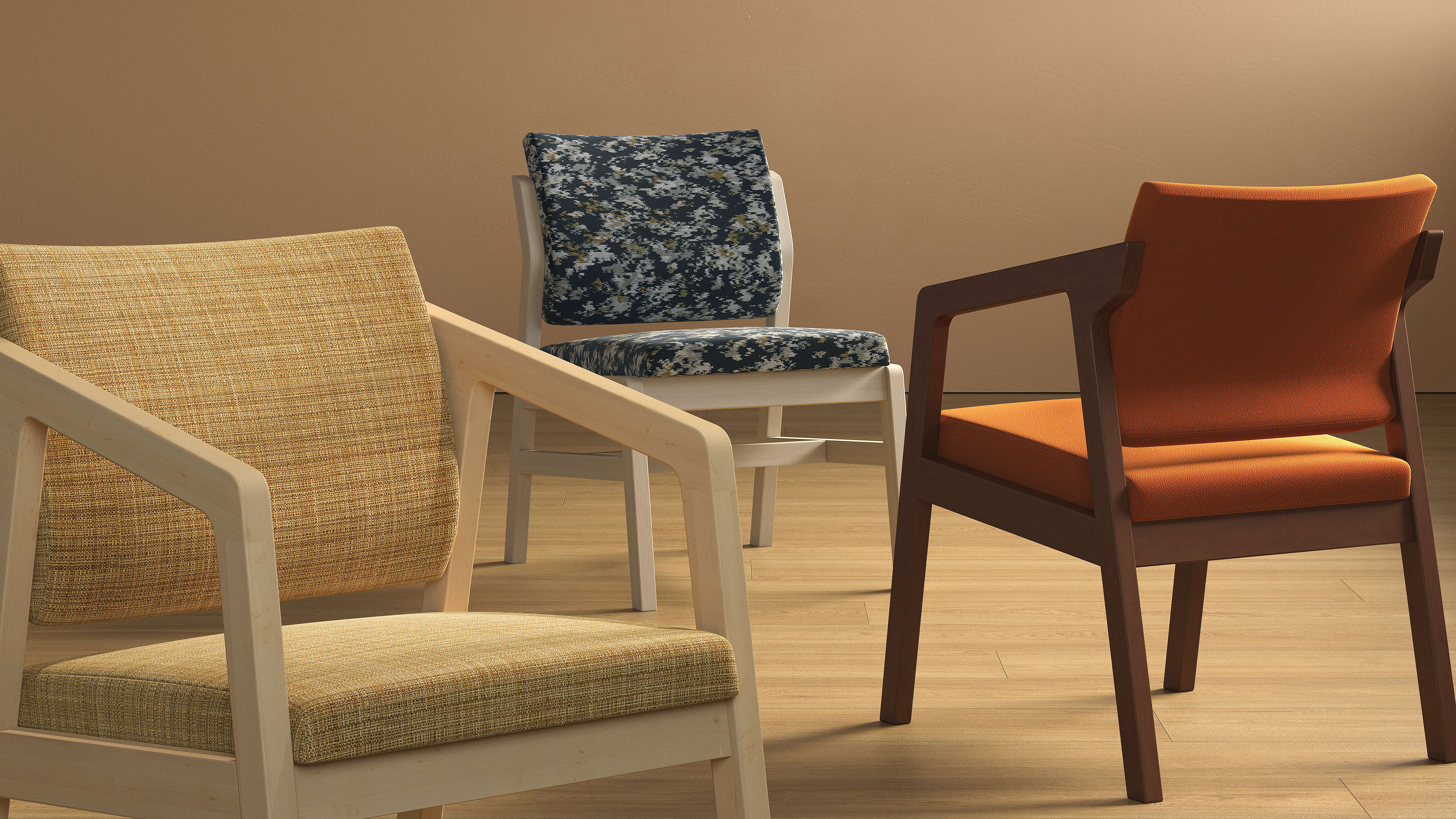 HON Confer Guest Seating in Seeds of Colour, daydreamer, and Wright fabrics from HBF Textiles