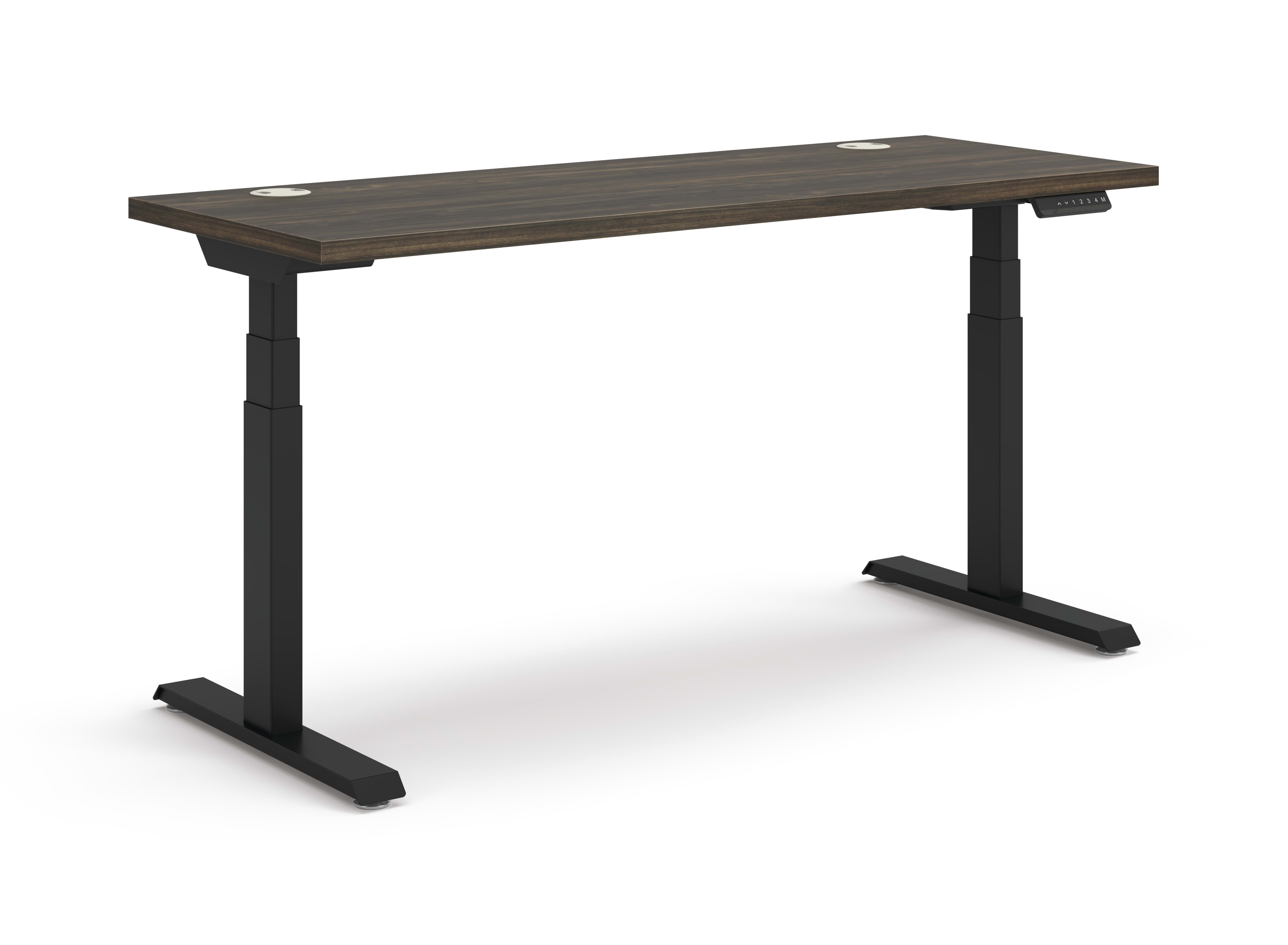 Coordinate Height Adjustable Table in Florence Walnut Top and Black Base