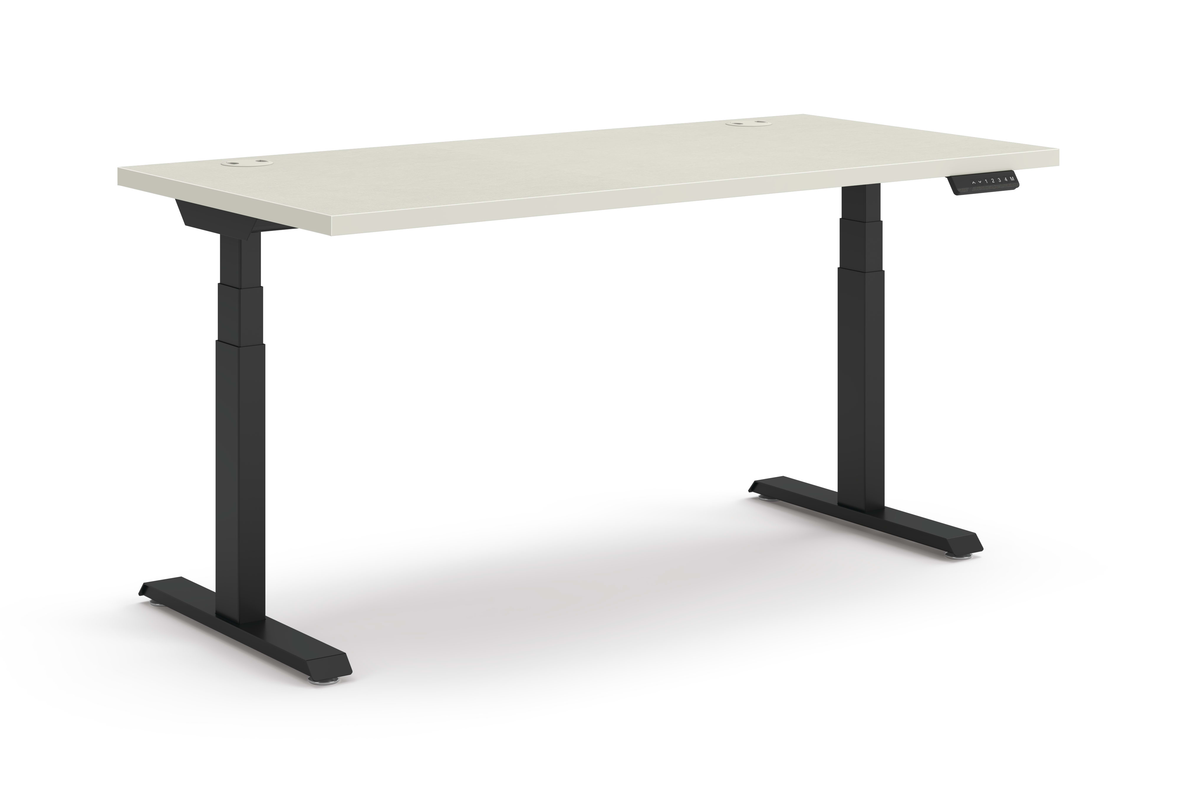 Coordinate Height Adjustable Table in Silver Mesh Top and Black Base