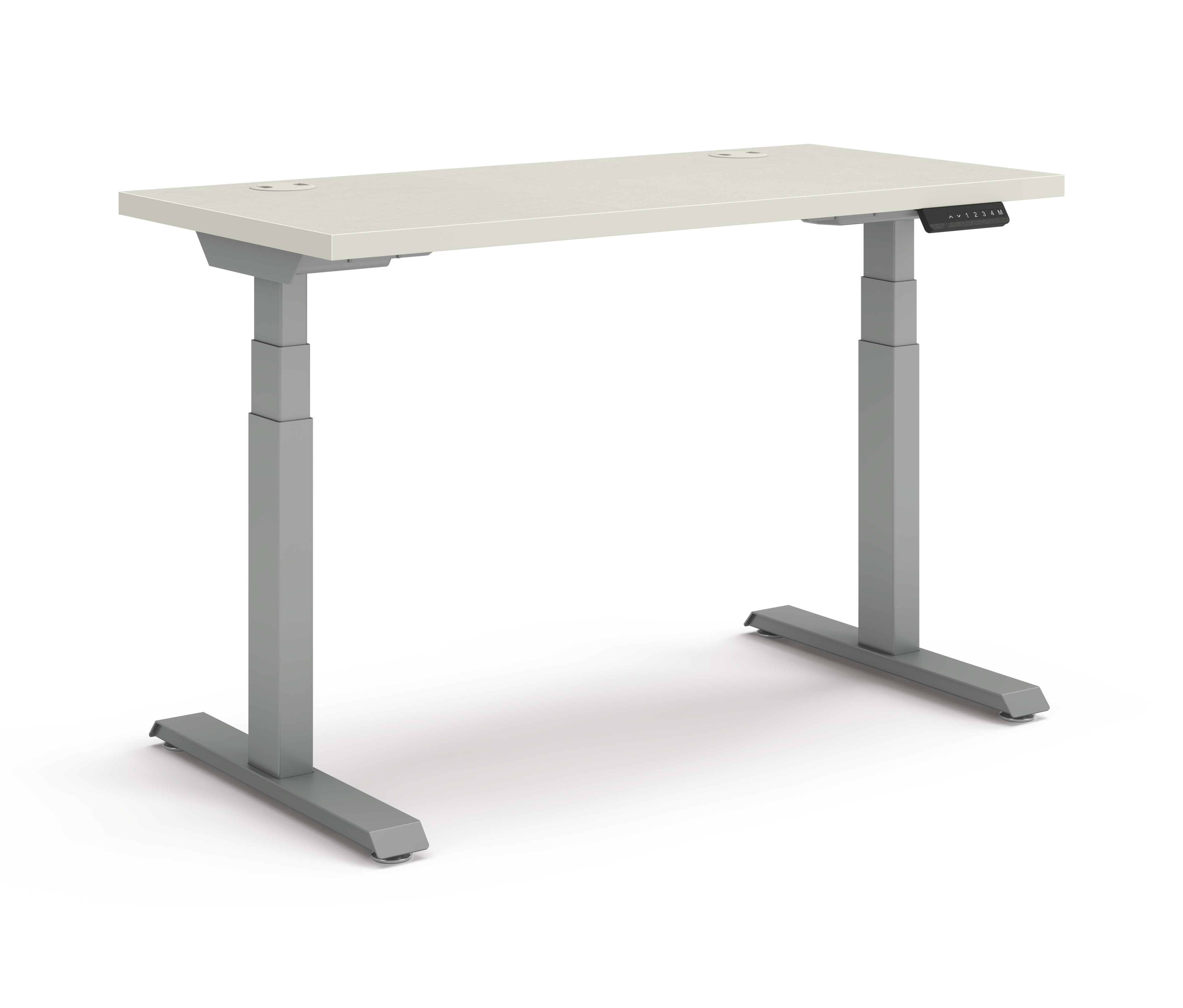 Coordinate Height Adjustable Table in Silver Mesh Top and Silver Base