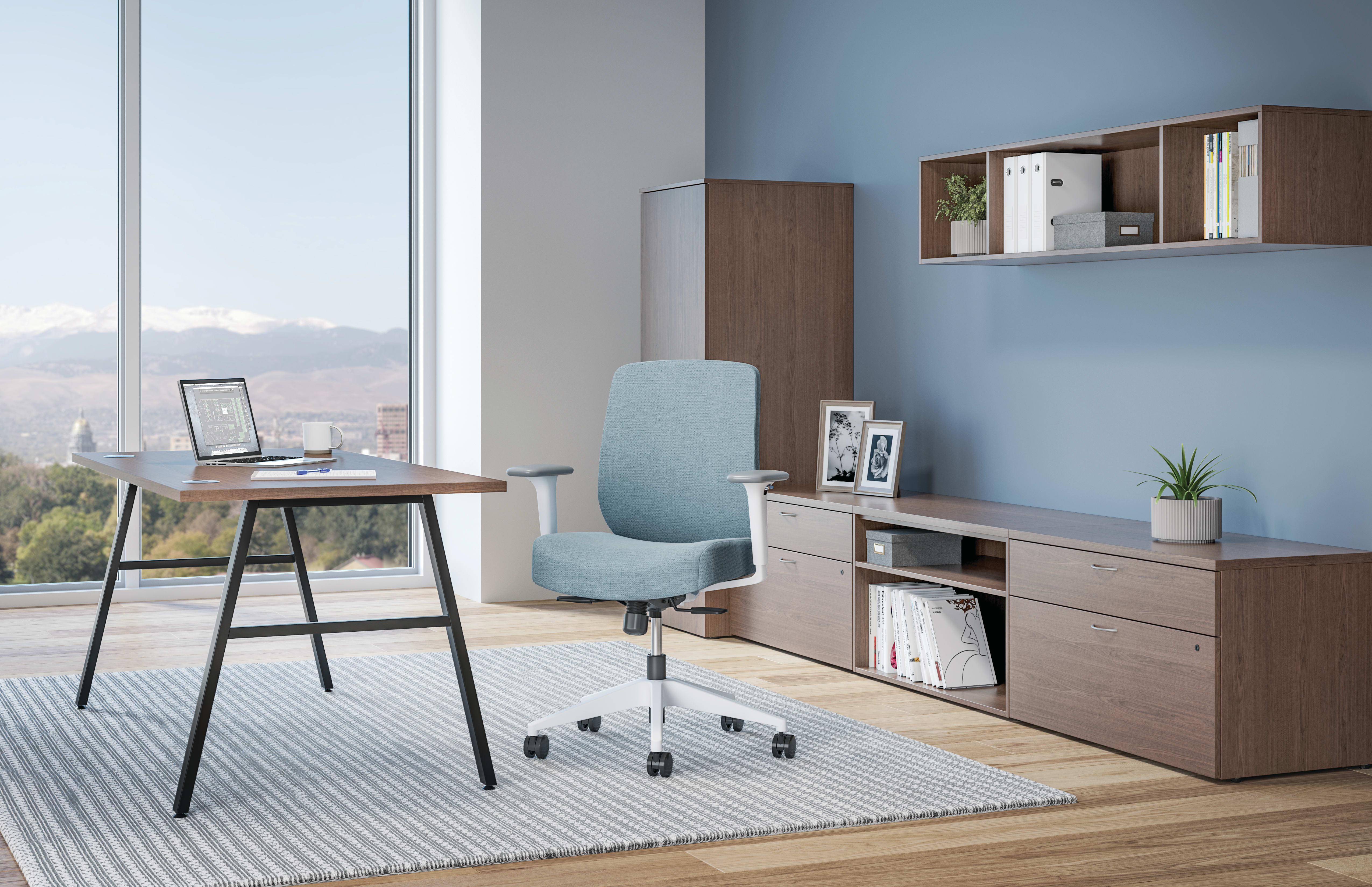 Altern upholstered back in private office