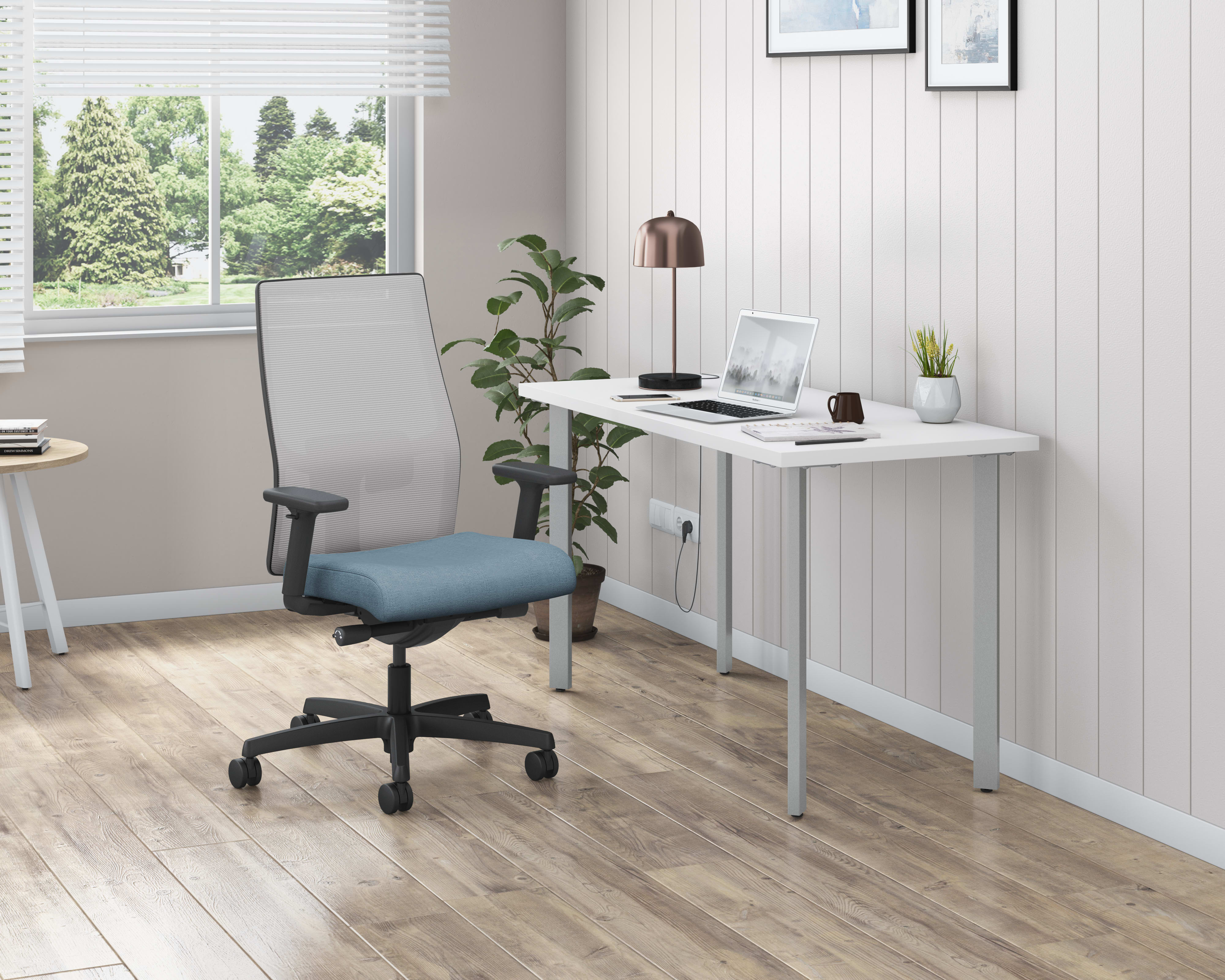Ignition mesh task chair with Coze desk in home office