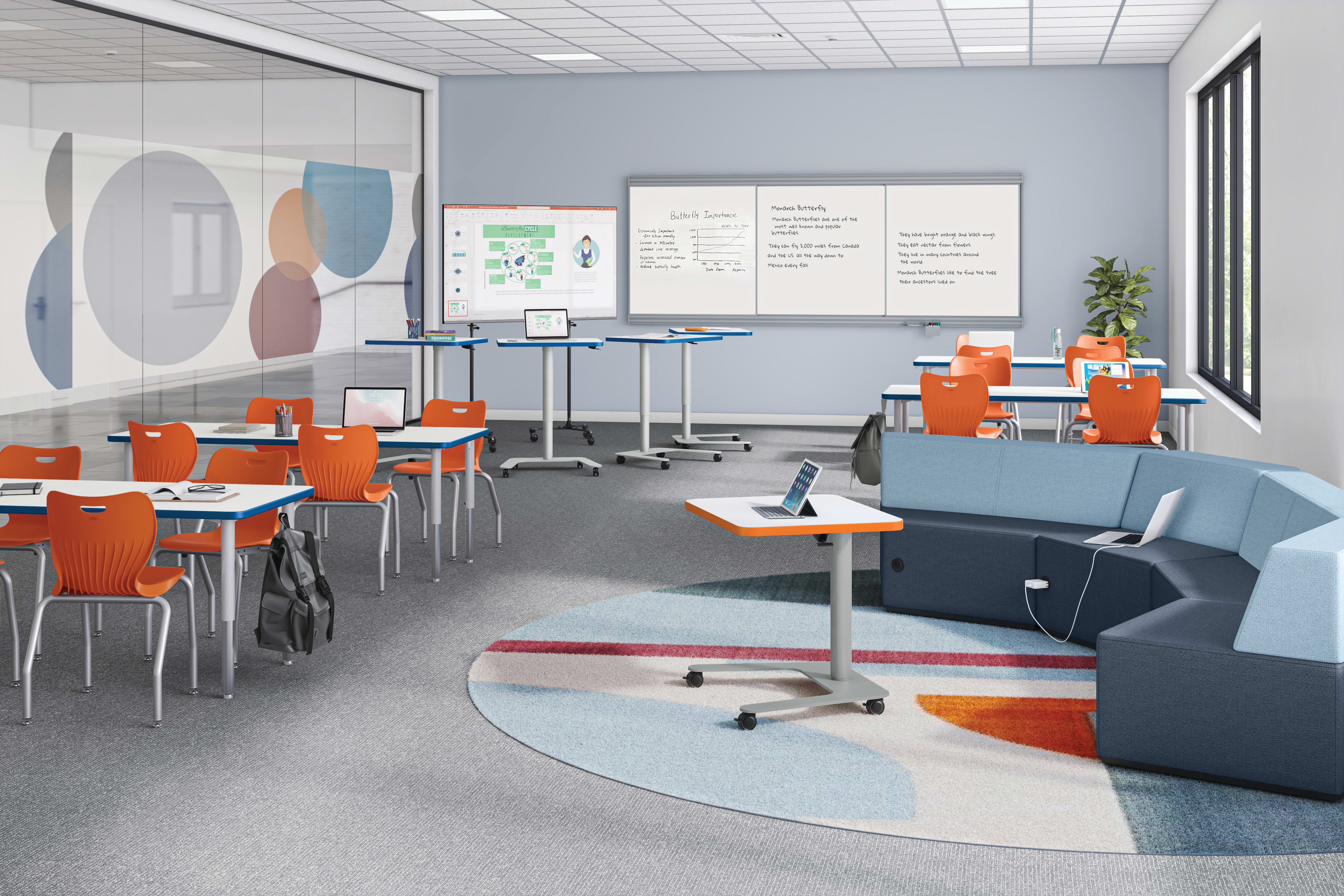 Roll Call Lectern with Tangram and SmartLink Seating and Build Tables