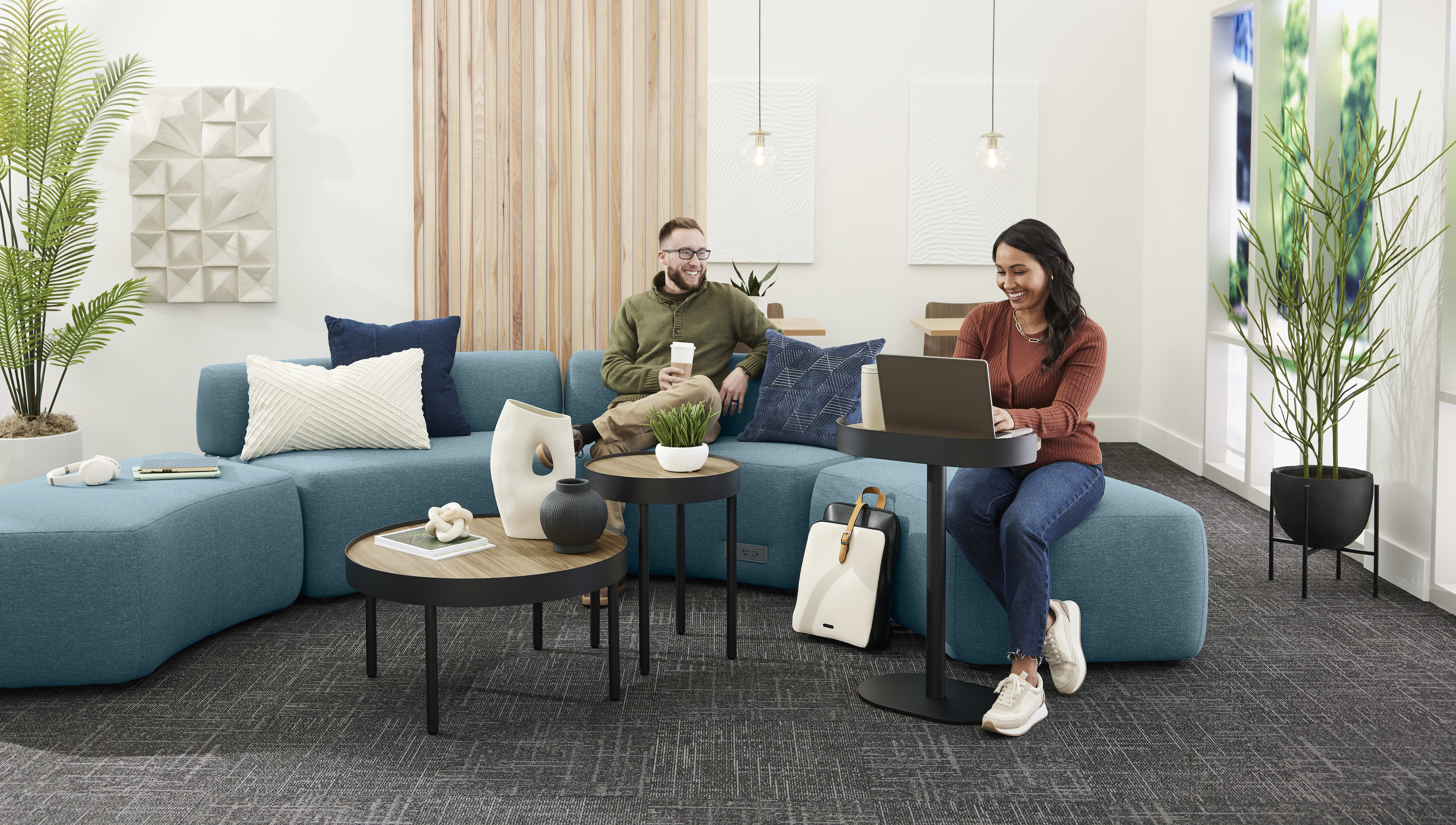 SoCo Modular Lounge with Sculpt Occasional Tables.
