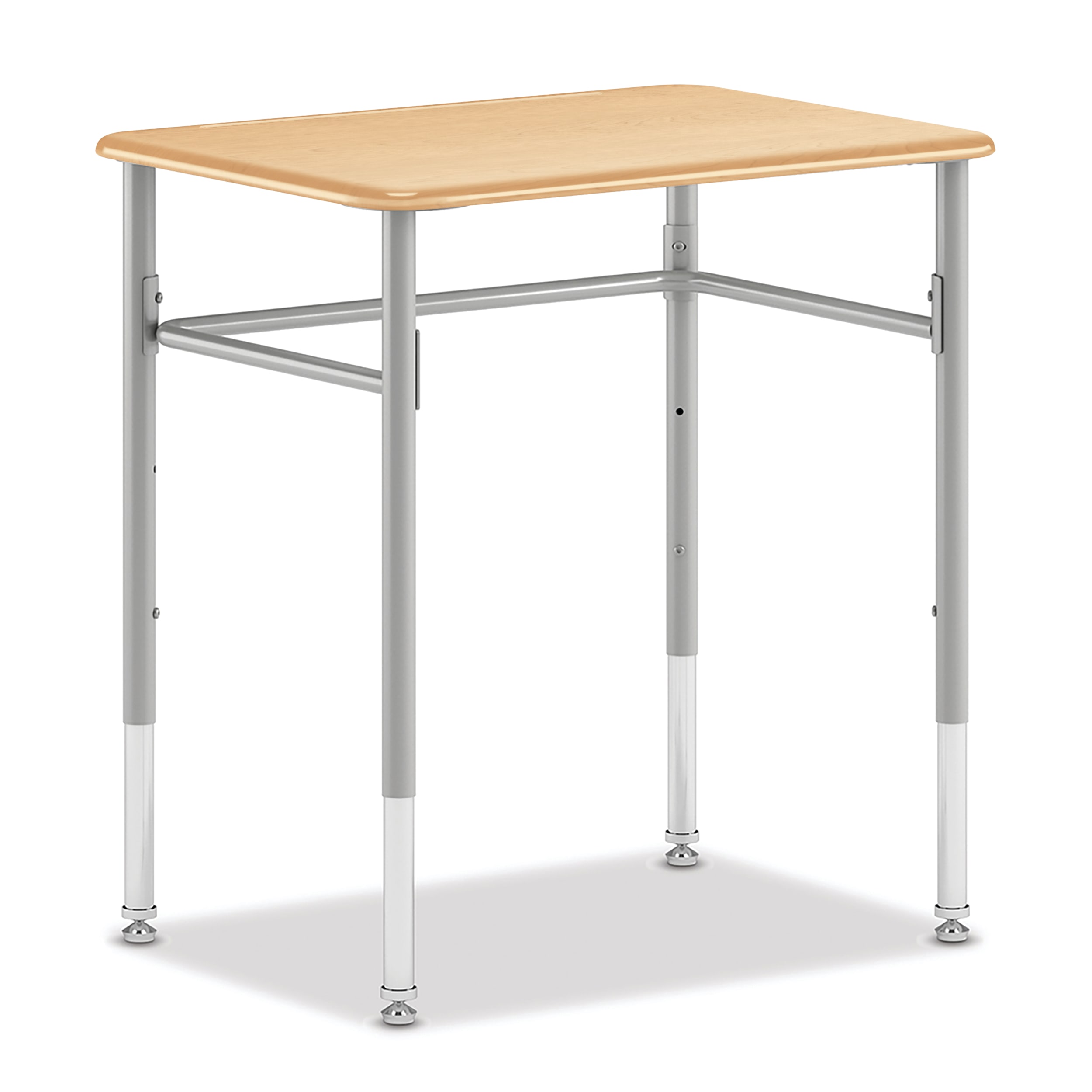 Smartlink adjustable height rectangle student desk in Natural Maple