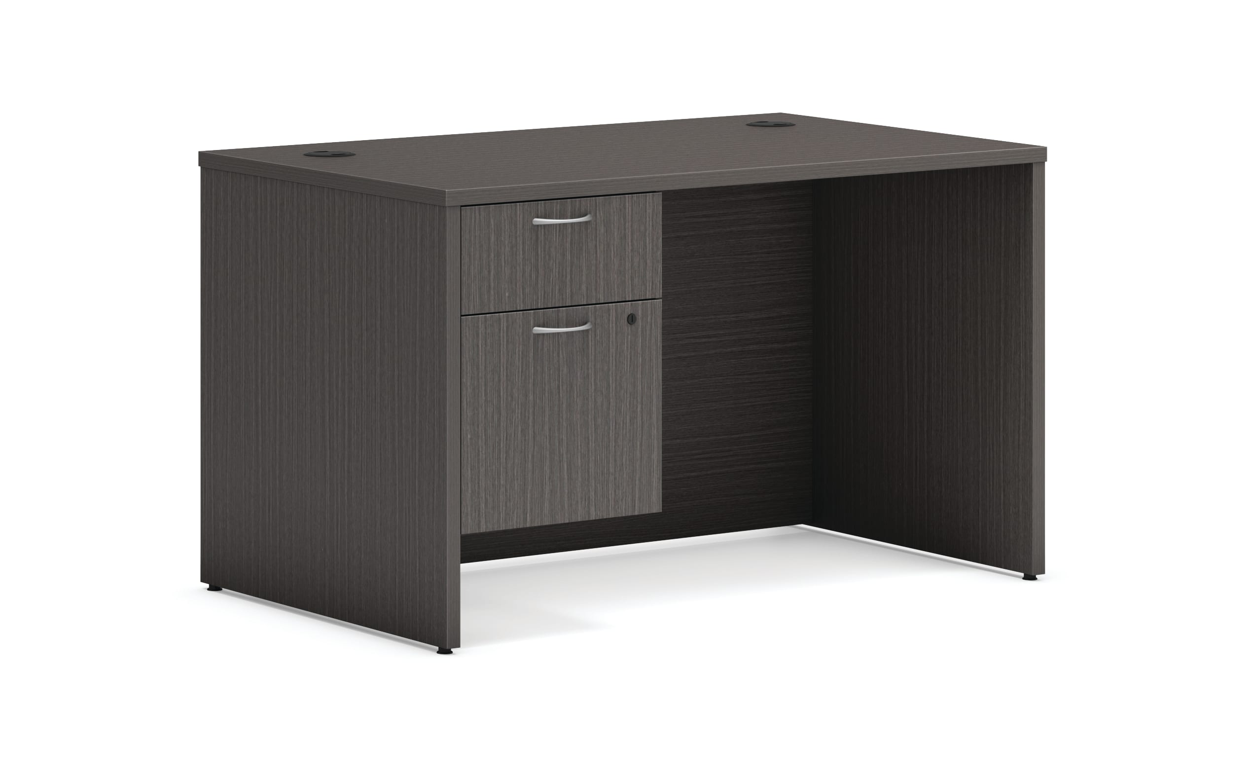 Desk with hanging pedestal in Slate Teak