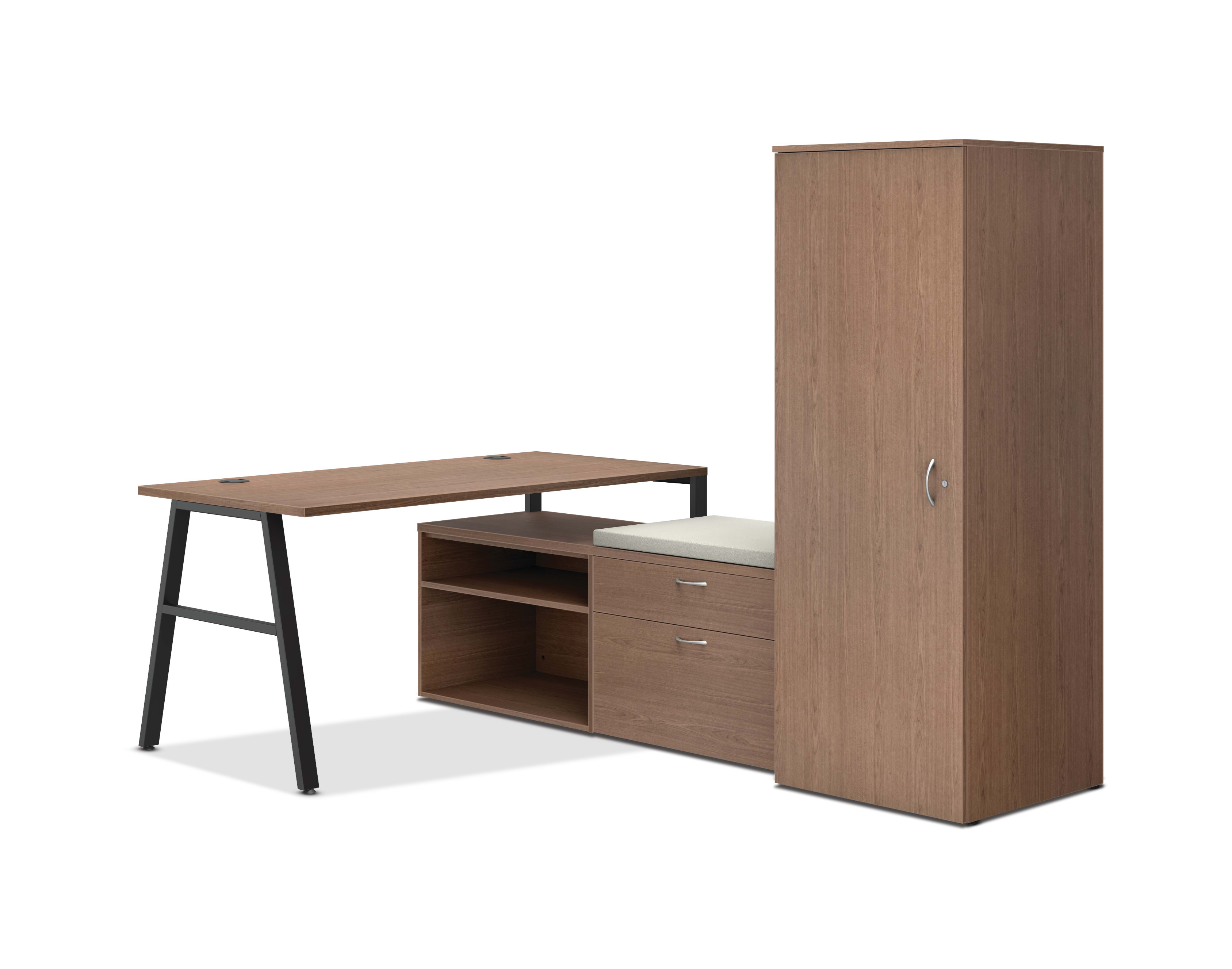 HON Mod A-Leg Desk with Personal Storage