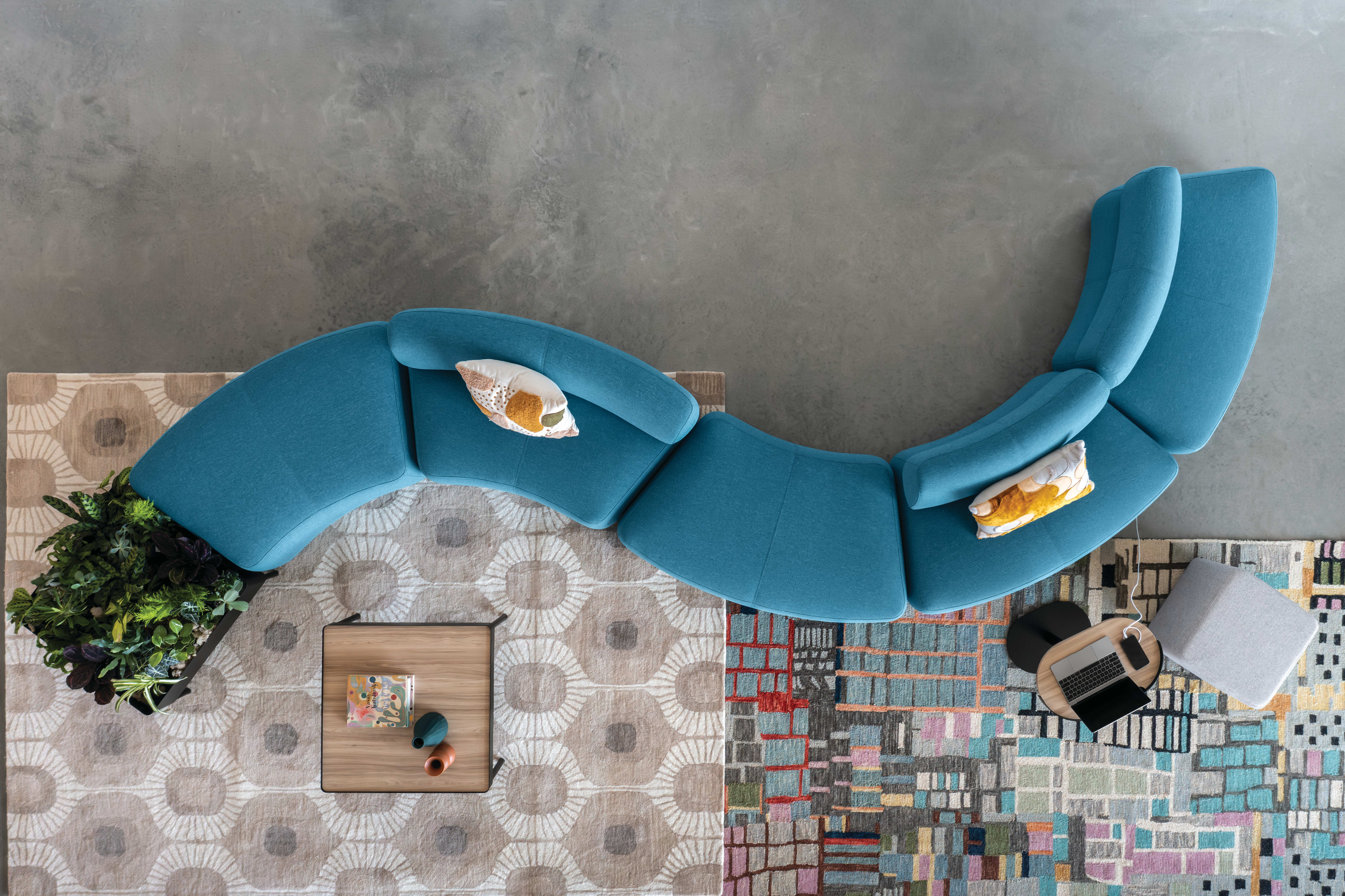 SoCo with Sculpt tables and planter and Flock seating