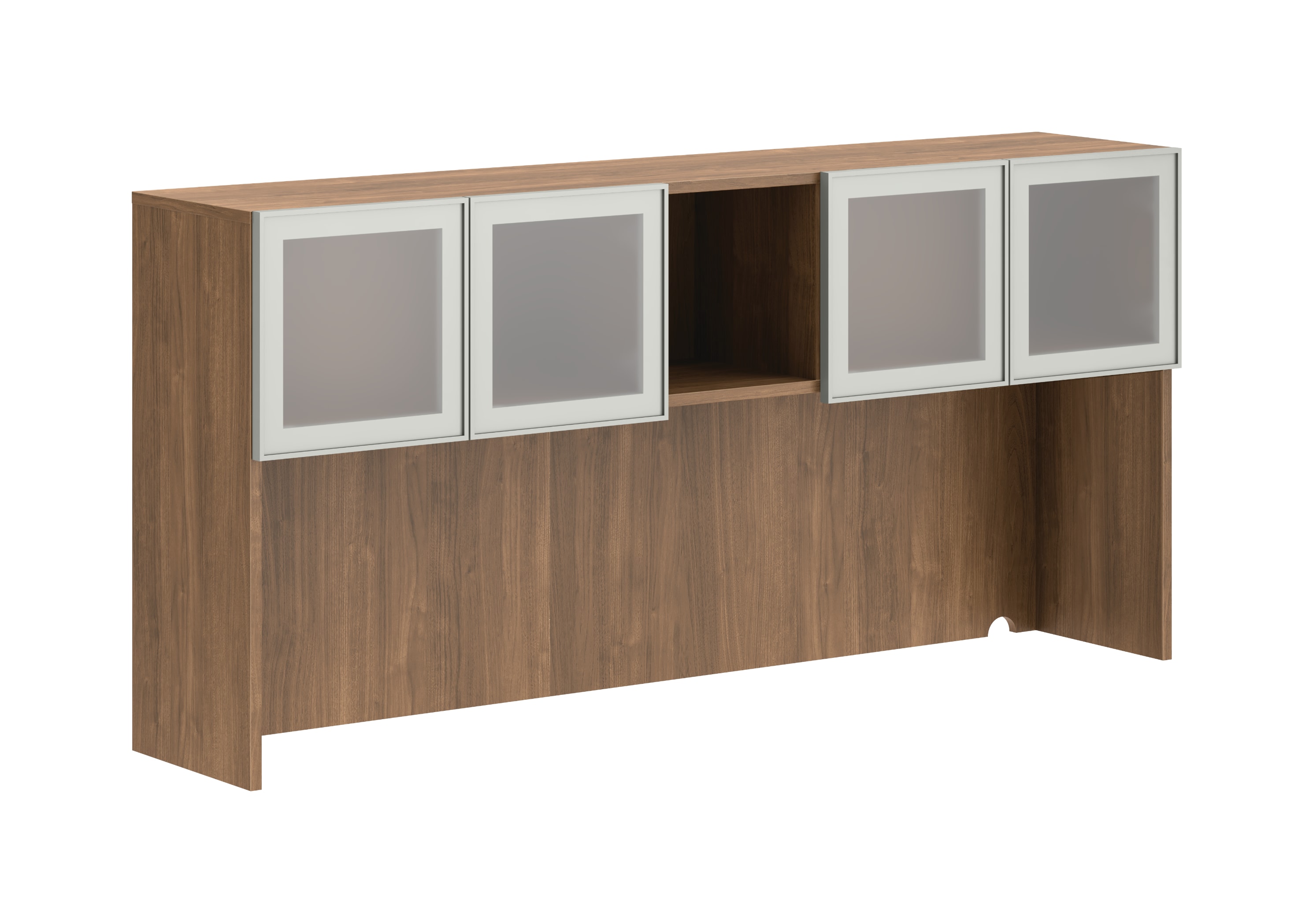 Stack-on Storage, Built-up with 4 Frosted Doors with Metal Frame with Cubbies