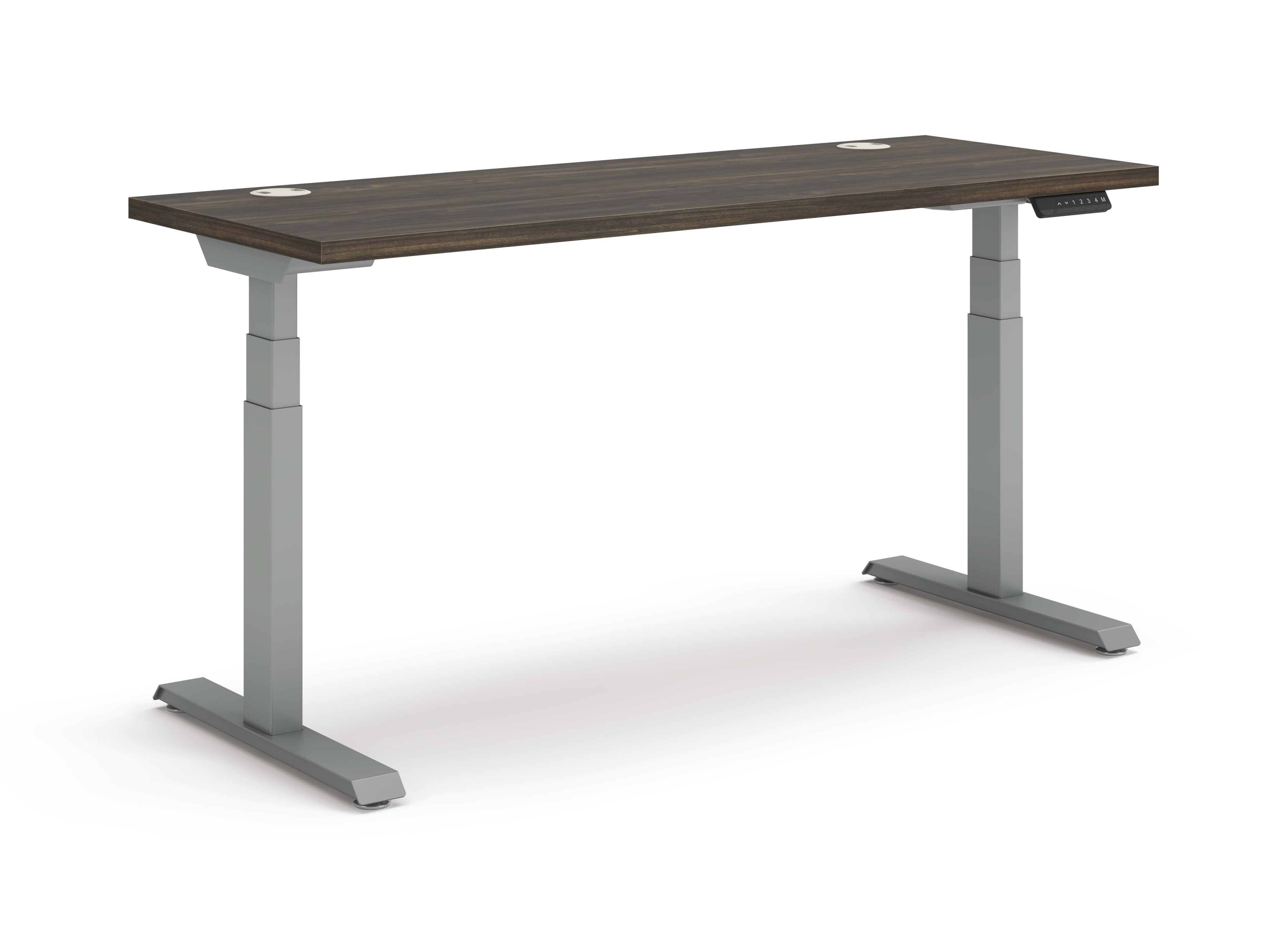 Coordinate Height Adjustable Table in Florence Walnut Top and Sliver Base
