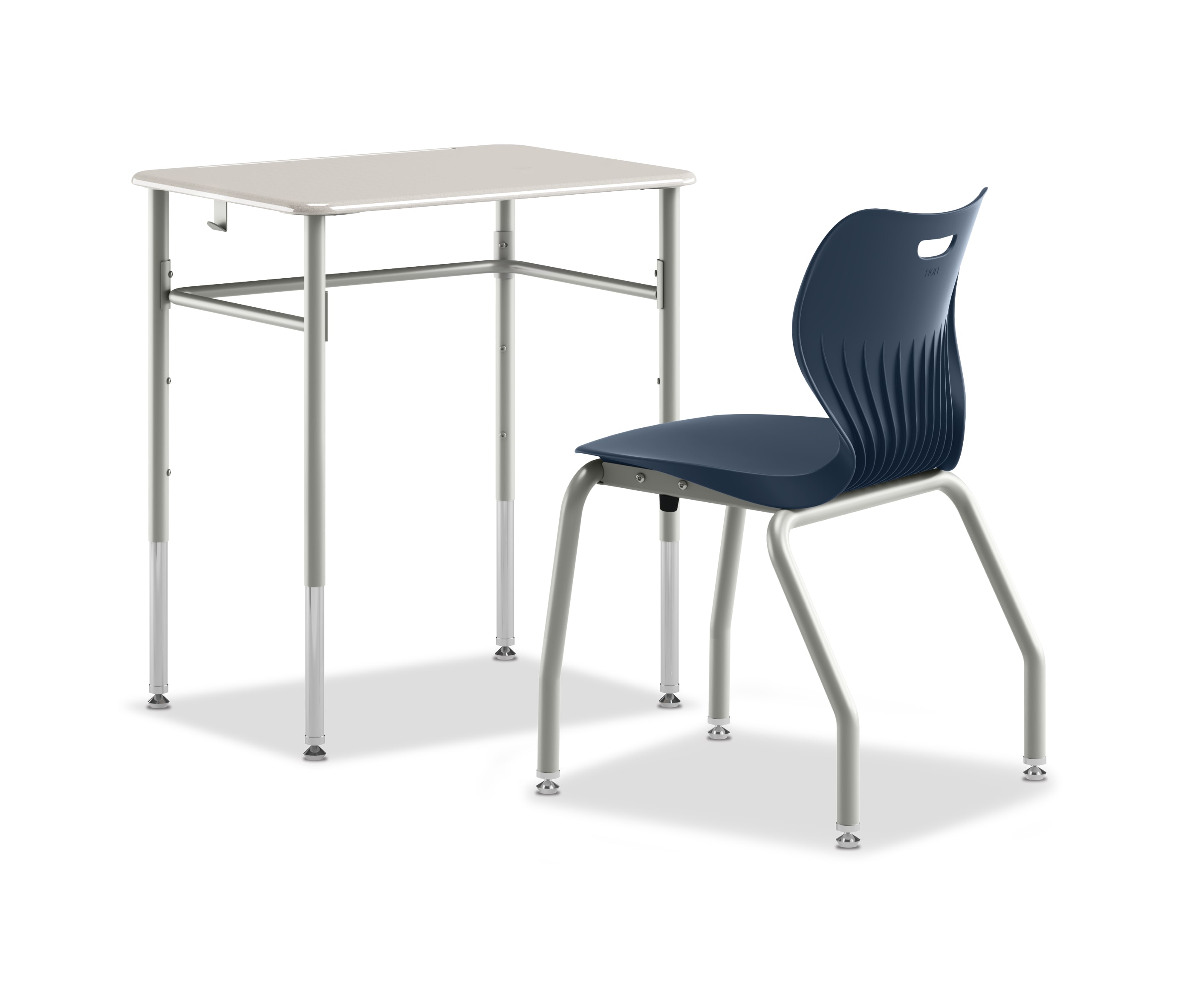 SmartLink Student Desk with SmartLink Back Pack Hook attached paired with a SmartLink chair