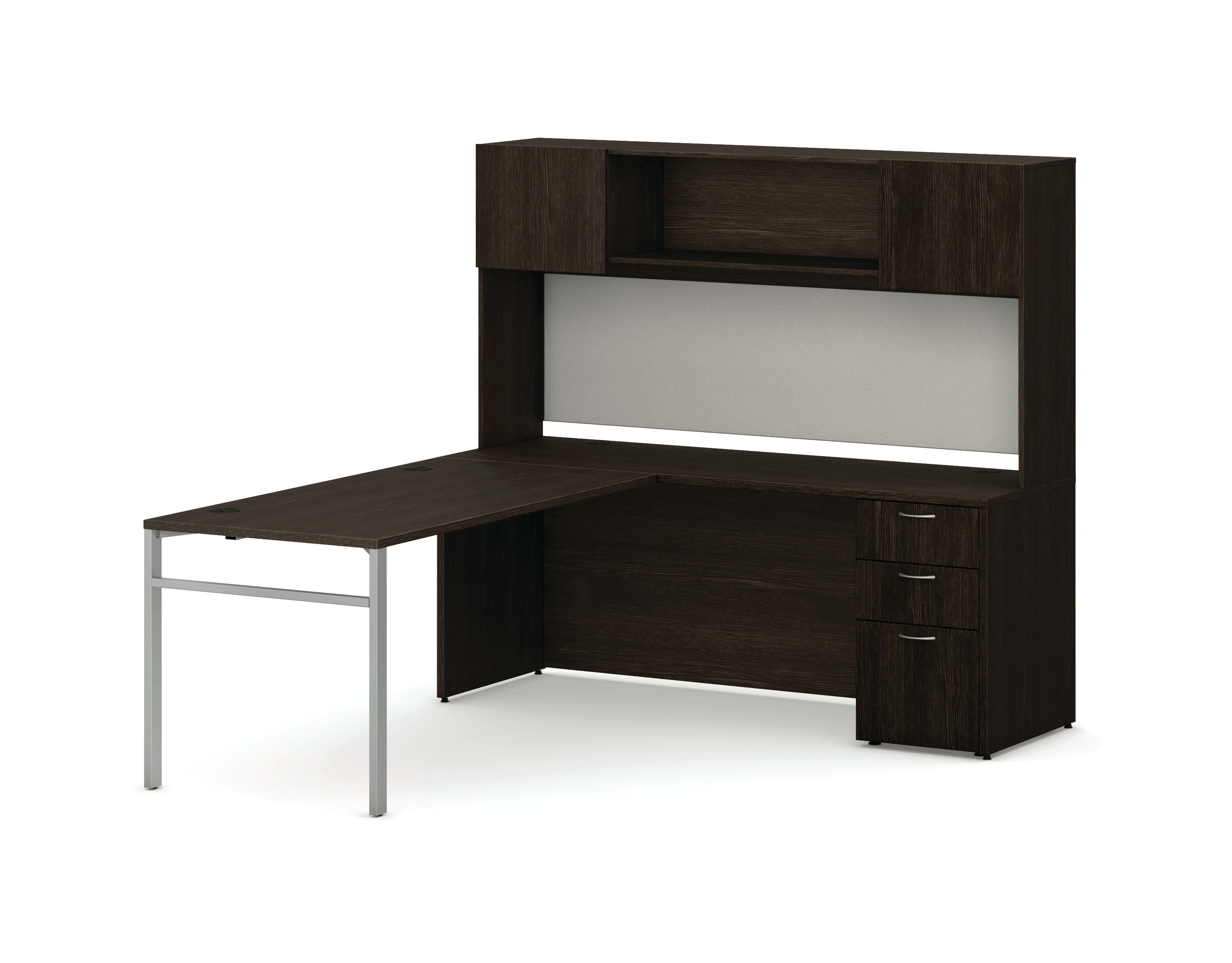 Mod L-Station Desk Typical With H-Leg