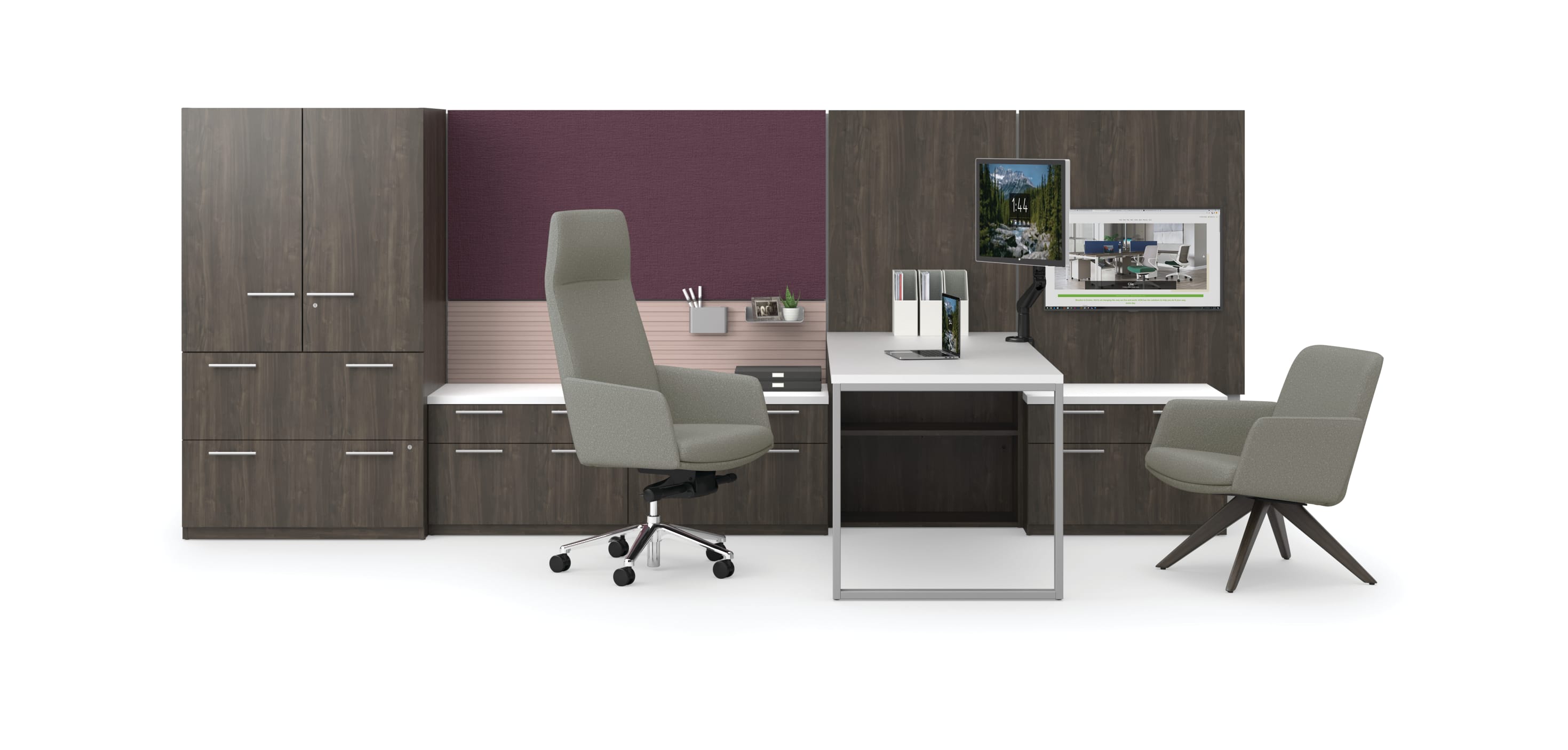 Concinnity large private office with Workwall tiles and Mav seating