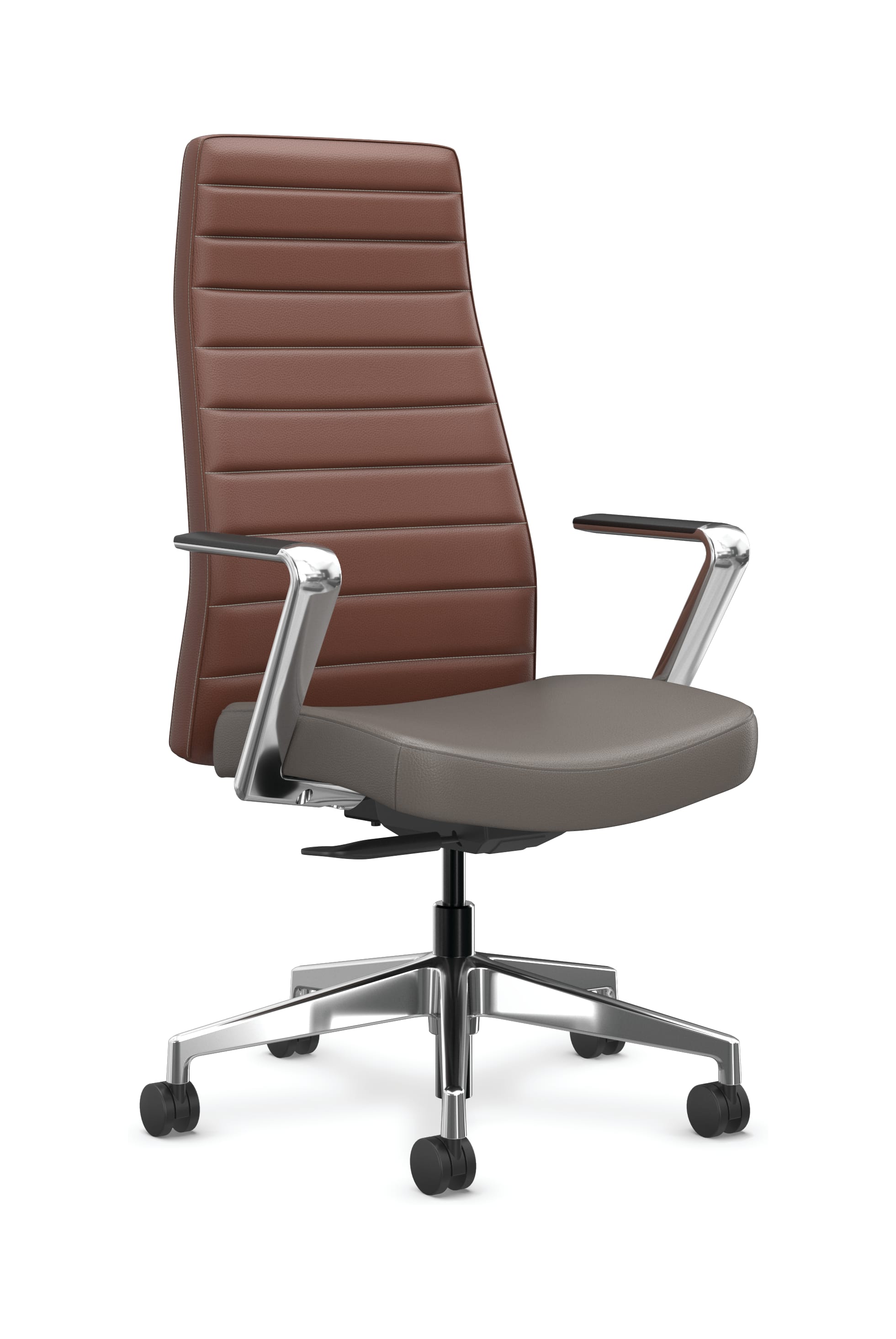 Cofi executive high-back chair with channel stitch shown in leather