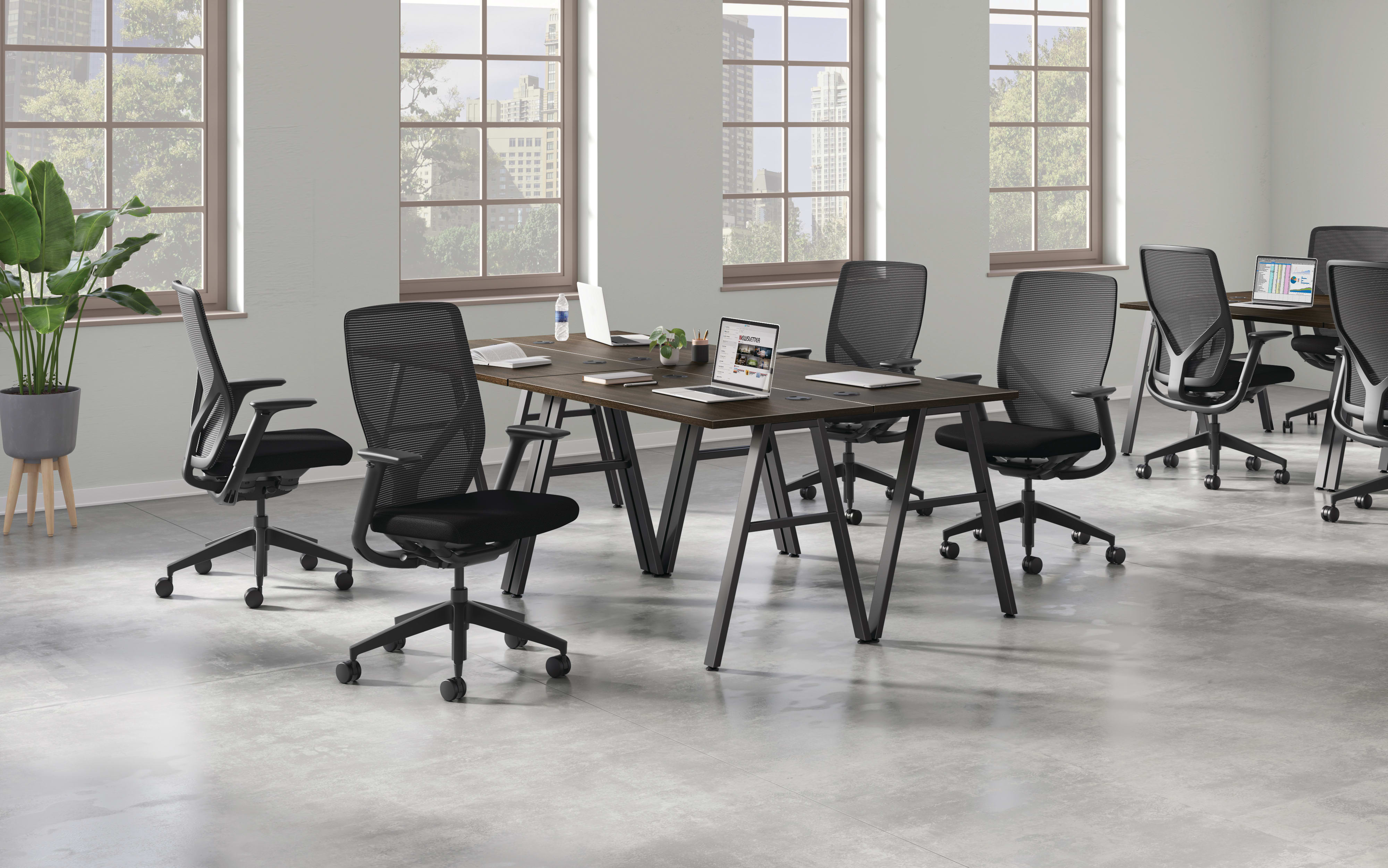 Mod Worksurface and A-leg with Flexion task chair