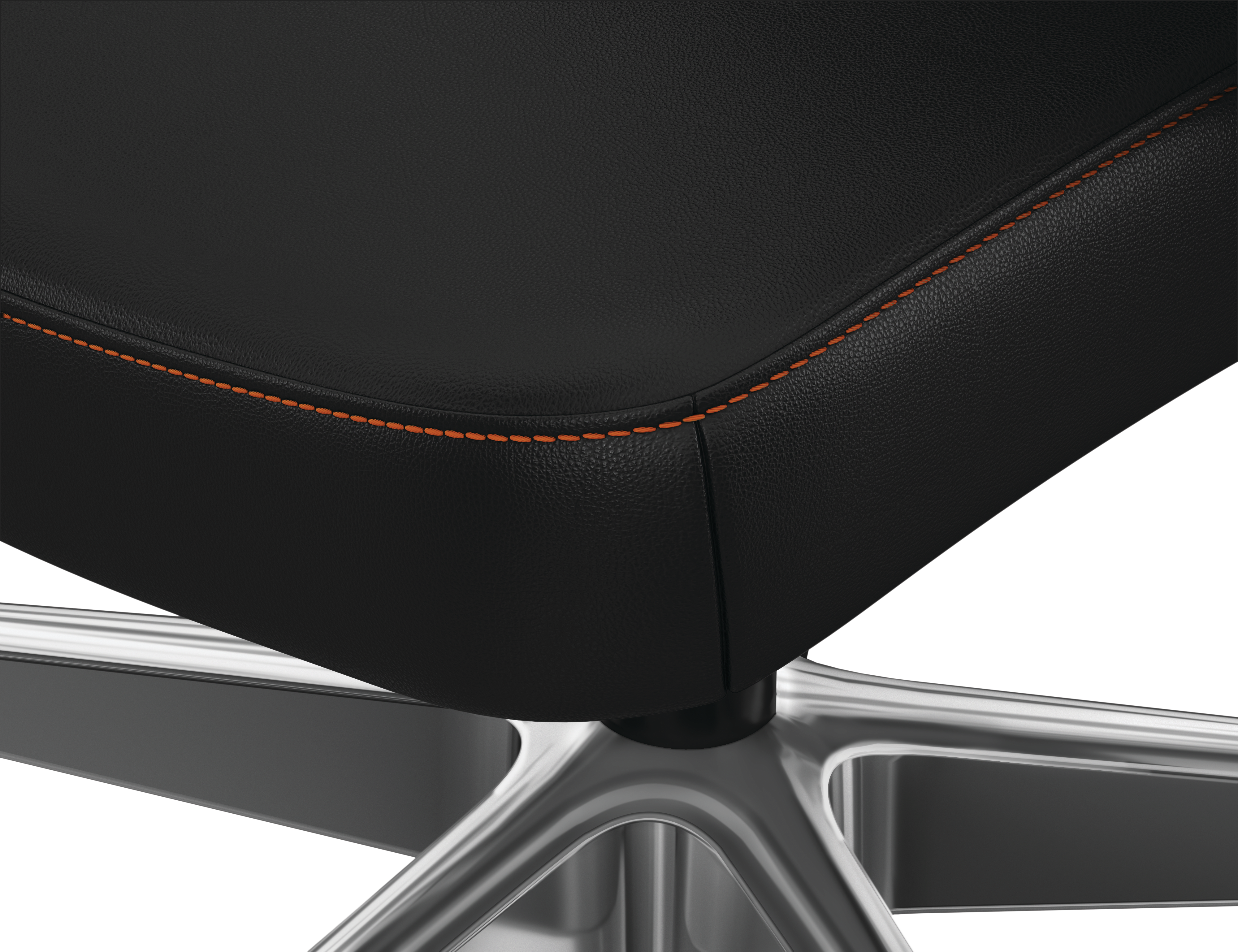 Cofi chair Orange seat stitch detail