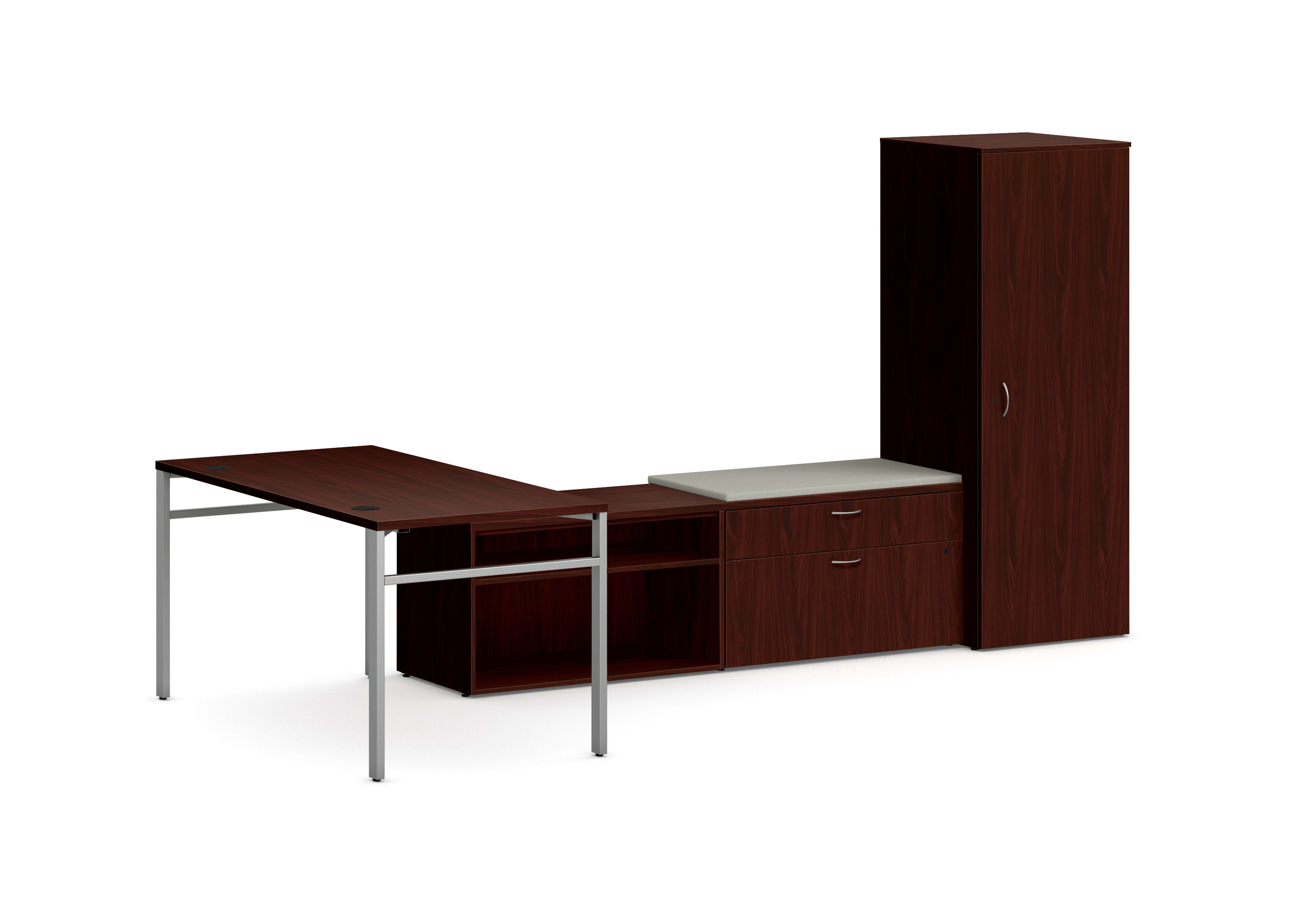 Mod l-station desk with storage