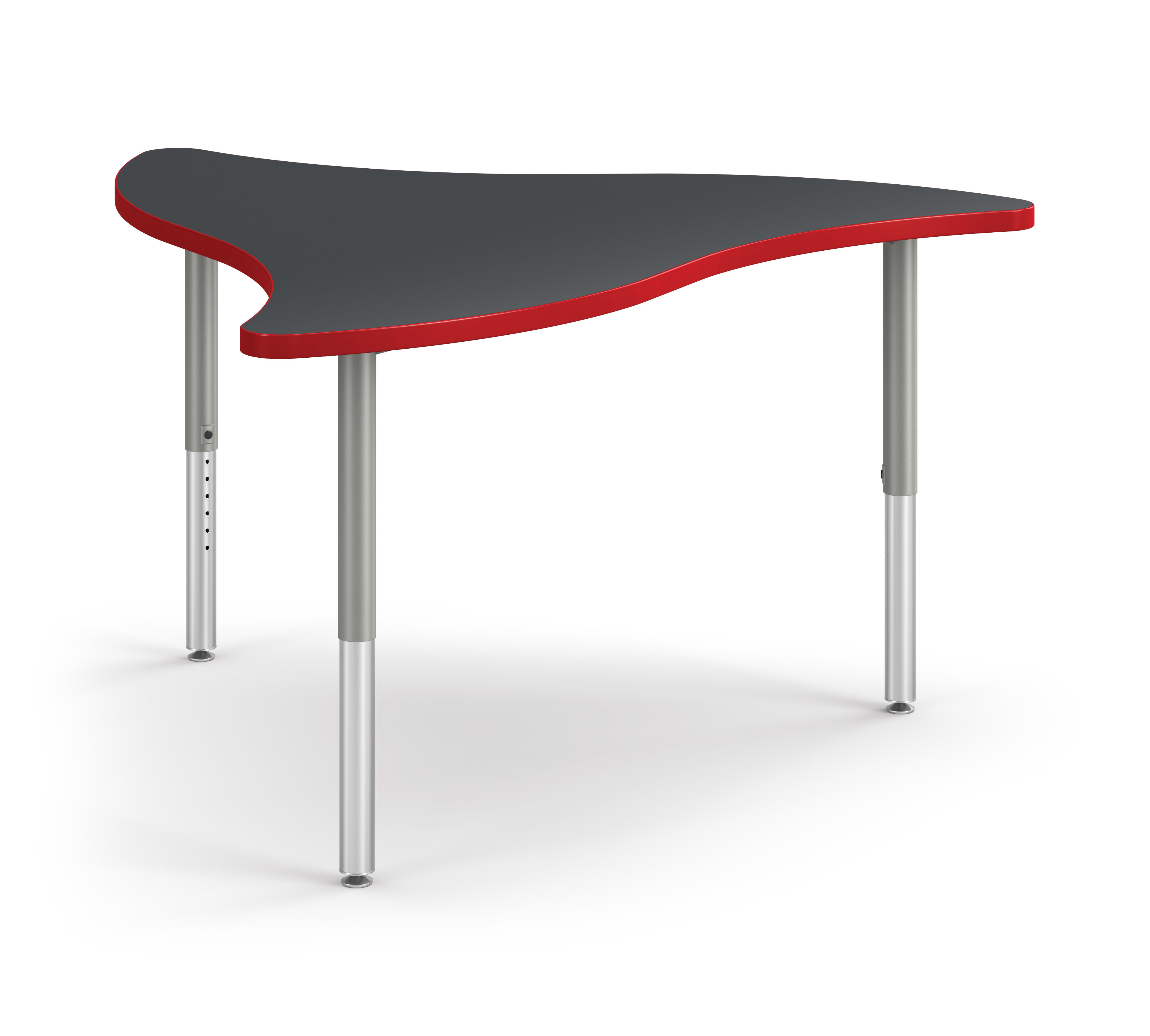 Right 3/4 View of Charcoal Snap Build Table with Red Edge Band