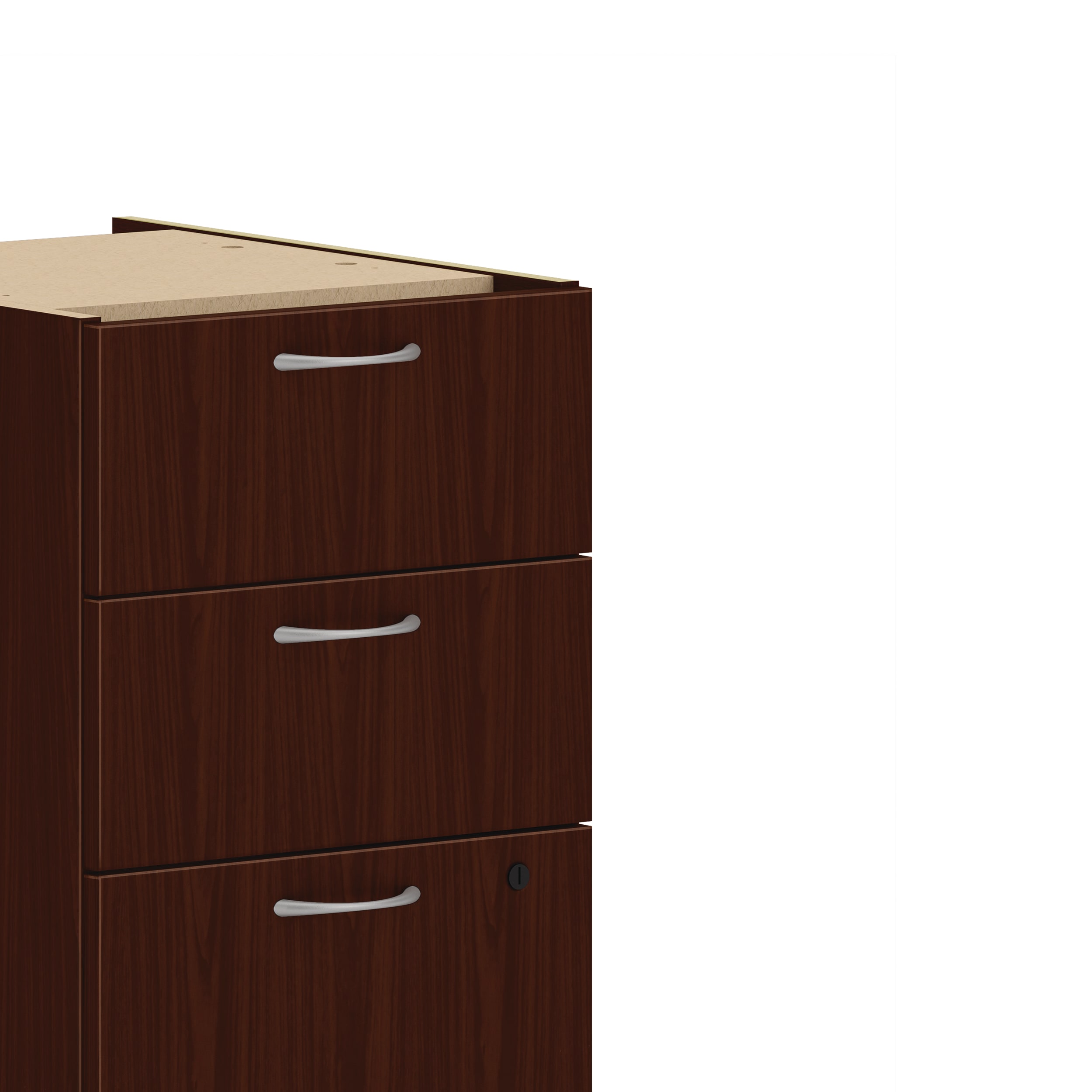 Mod box/box/file pedestal in Traditional Mahogany