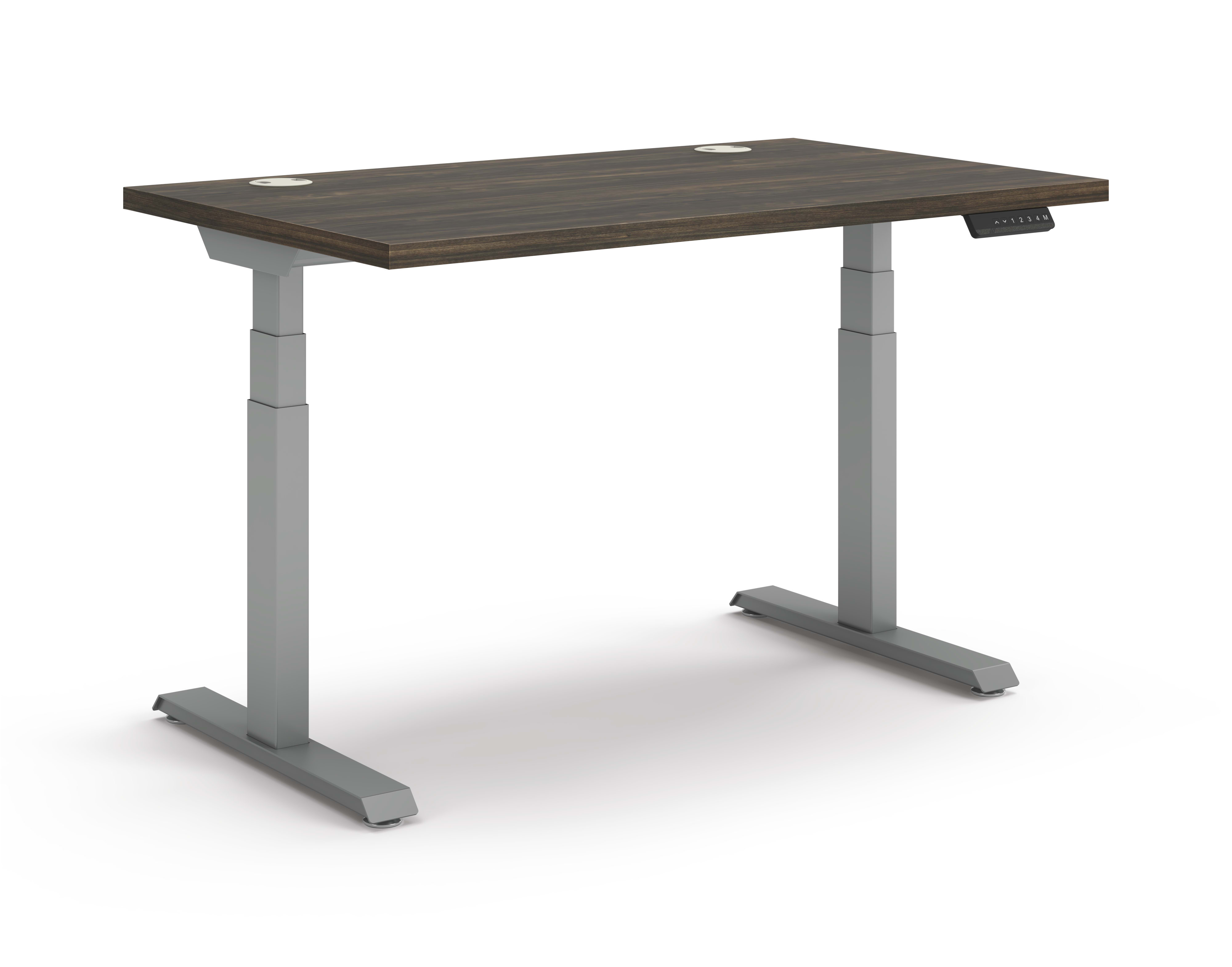 Coordinate Height Adjustable Table in Florence Walnut Top and Sliver Base