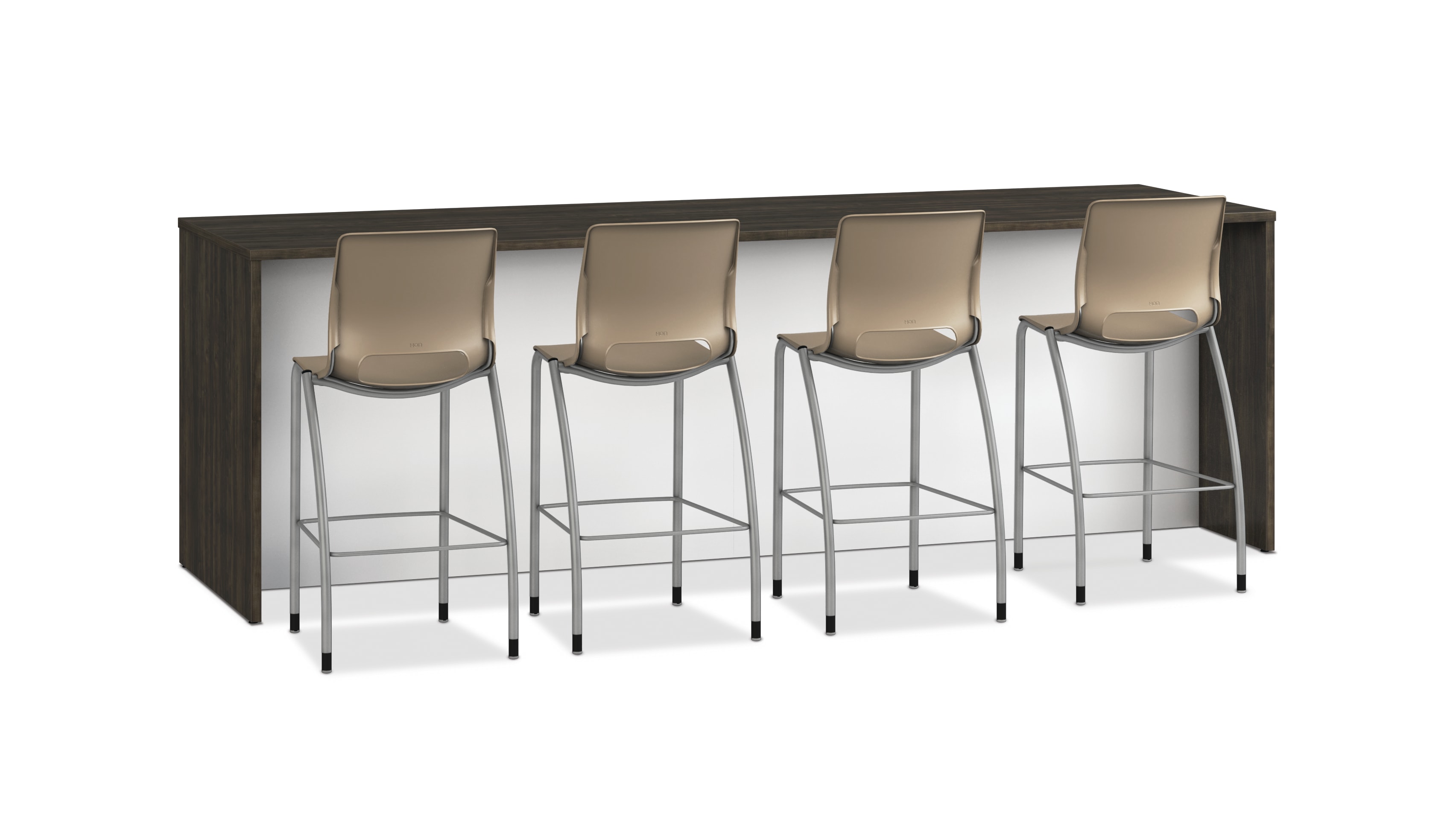 Motivate Stools with Storage Islands and Flagship Modular Storage